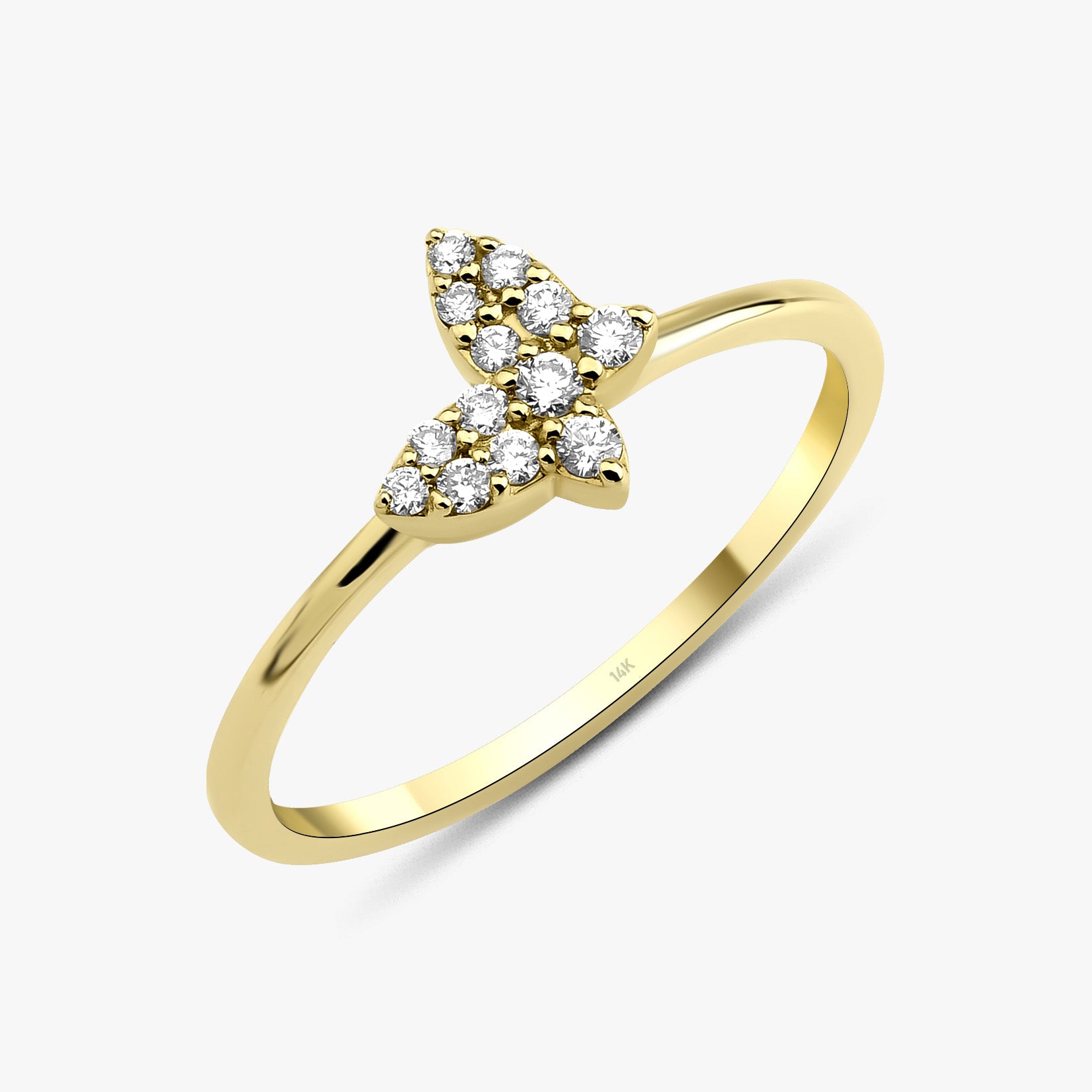 Diamond Butterfly Ring in 14K Gold