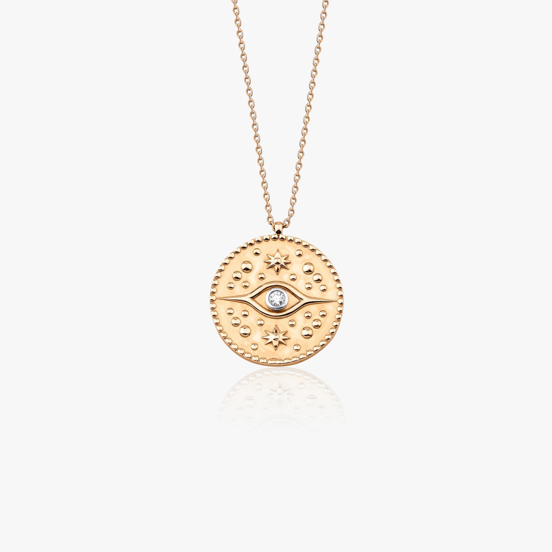 Diamond Medallion Coin Necklace
