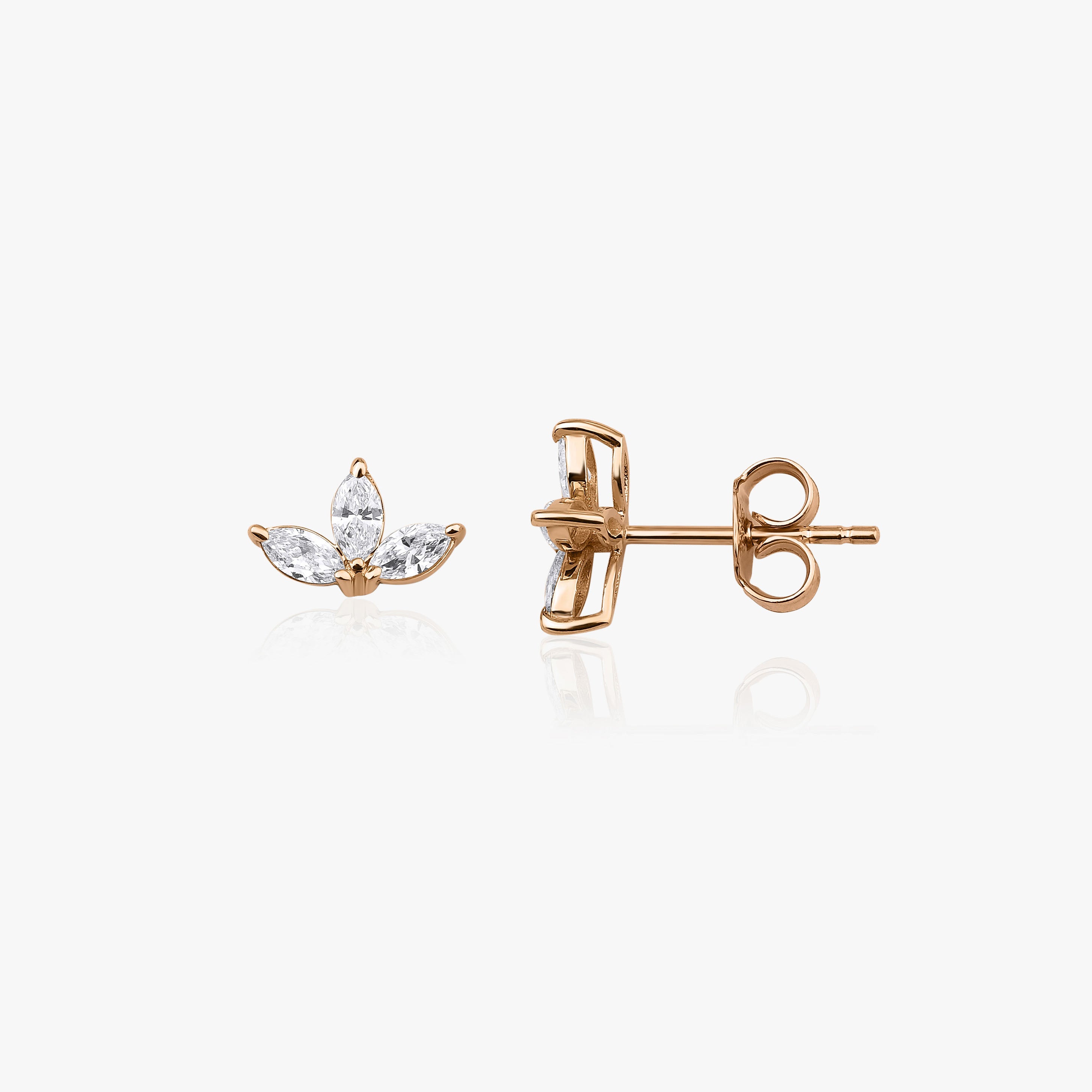 Marquise Diamond Earrings Available in 14K and 18K Gold