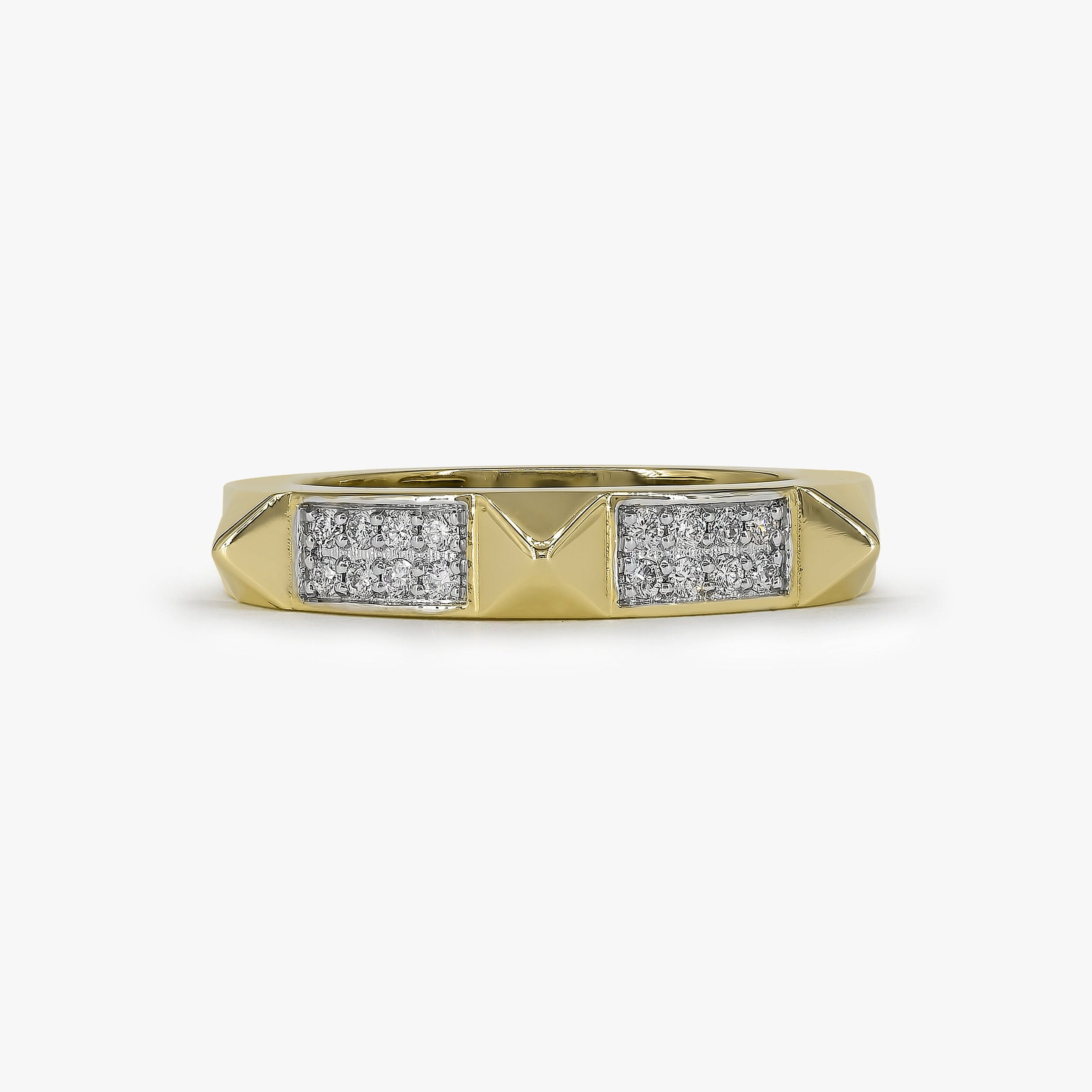 Diamond Pyramid Ring in 14K Gold