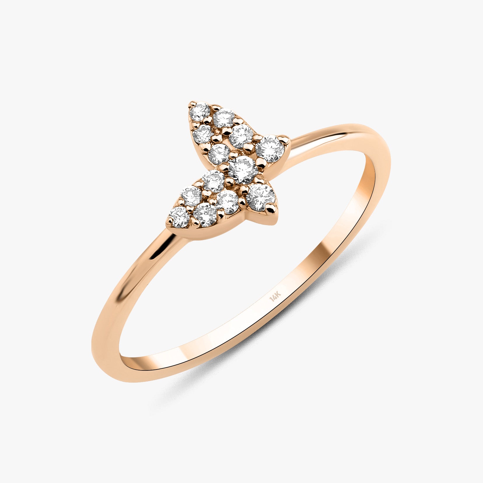 Diamond Butterfly Ring in 14K Gold