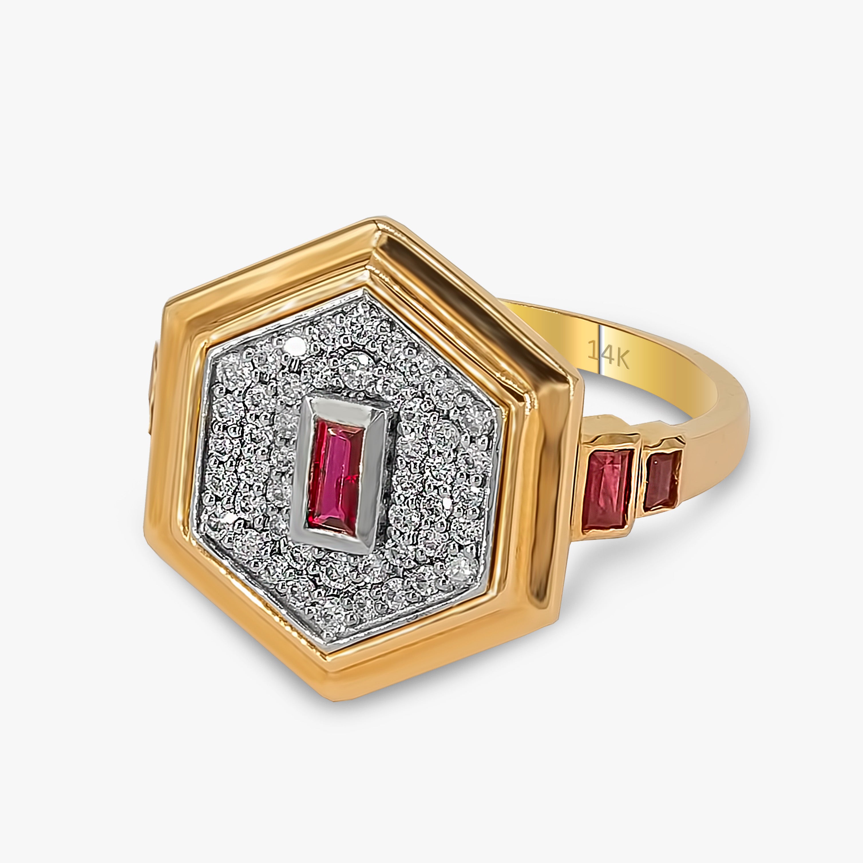 Ruby and Diamond Ring In 14K Gold