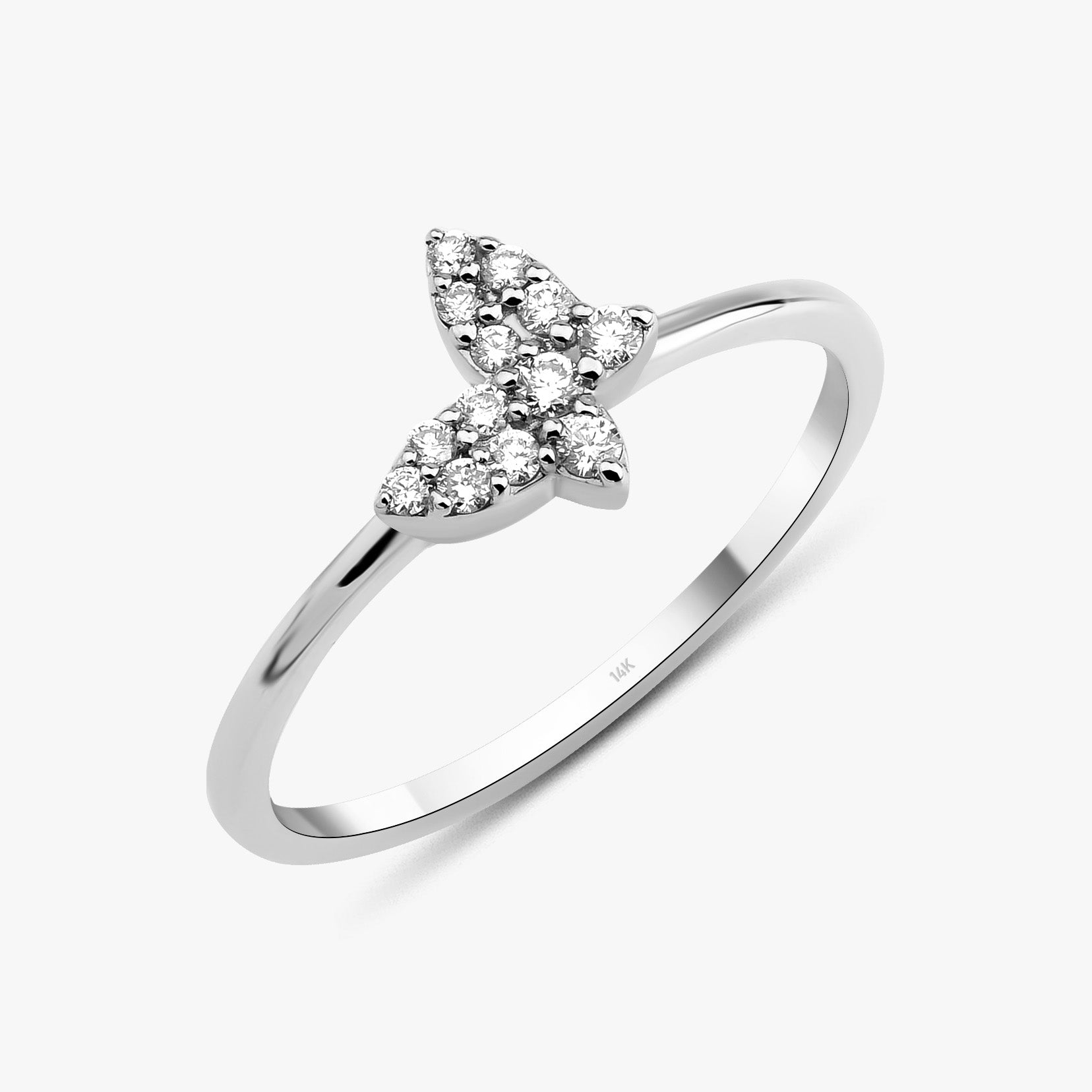 Diamond Butterfly Ring in 14K Gold