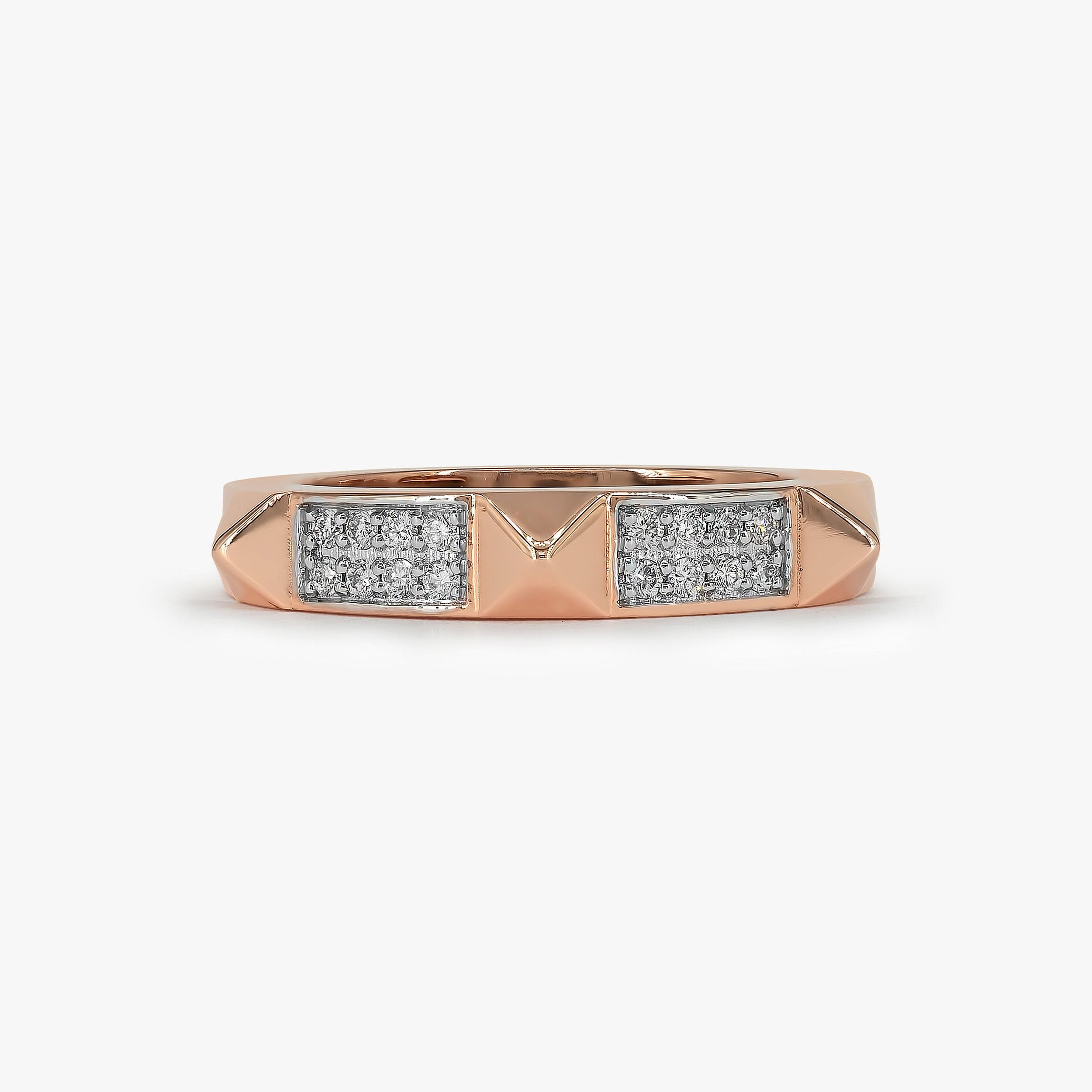Diamond Pyramid Ring in 14K Gold