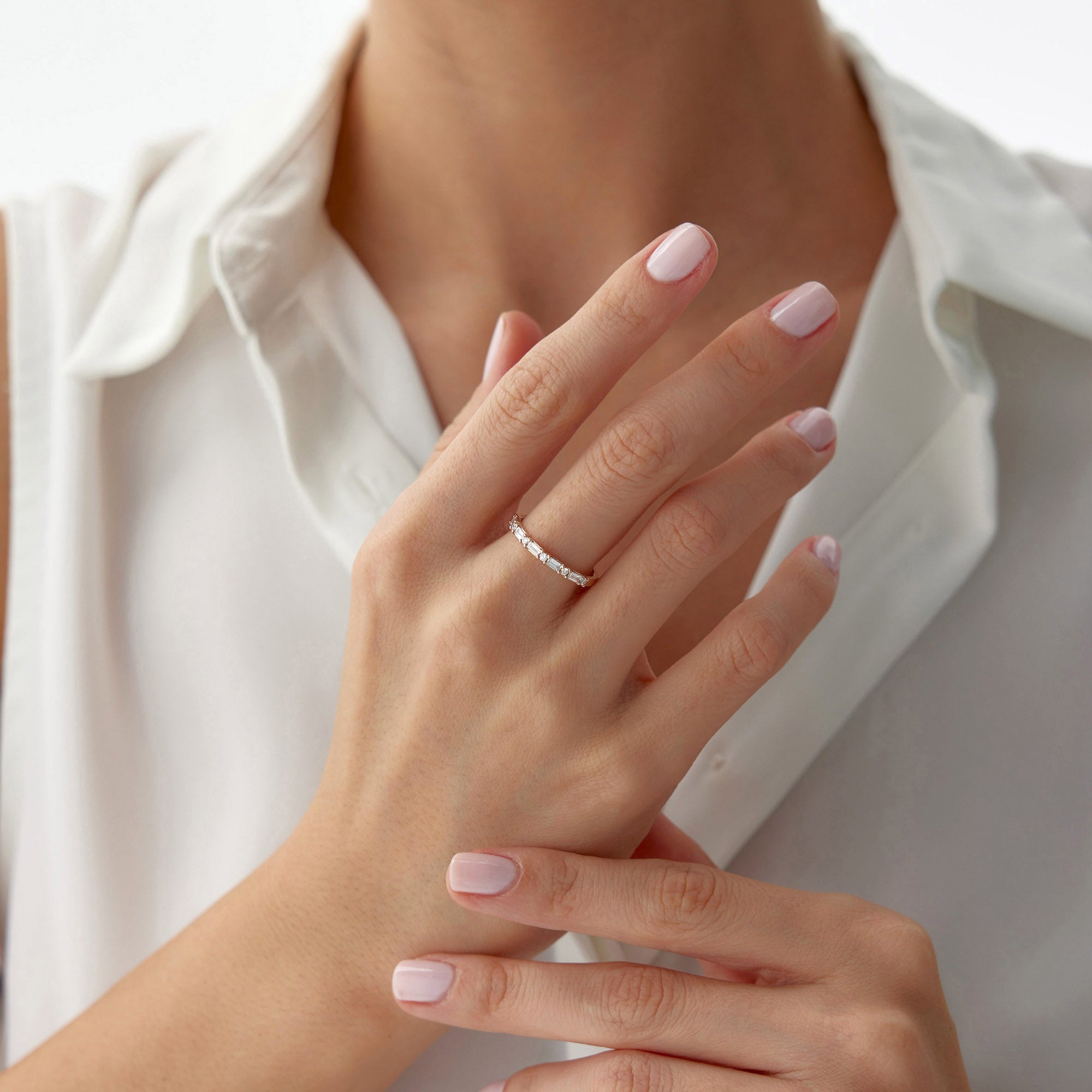 Diamond Half Eternity Ring in 14K Gold