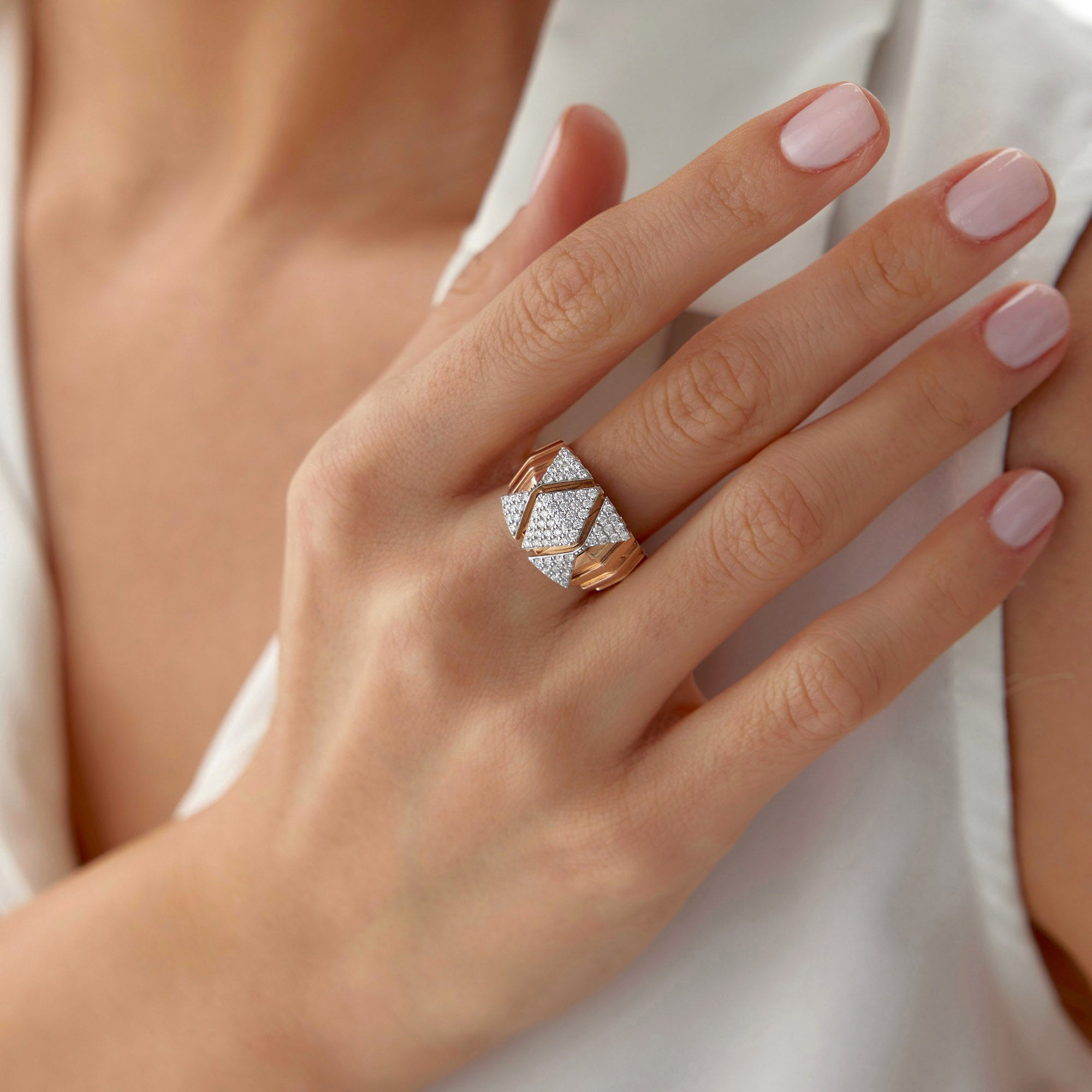 Diamond Dome Ring in 14K Gold