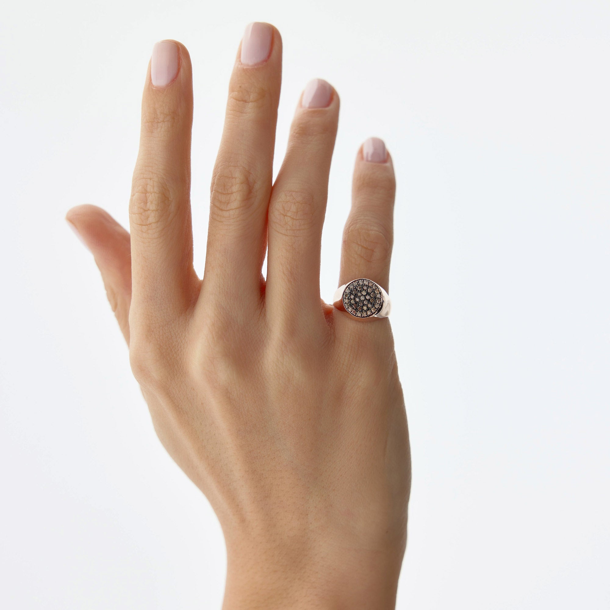 Chocolate Diamond Signet Ring in 14K Gold