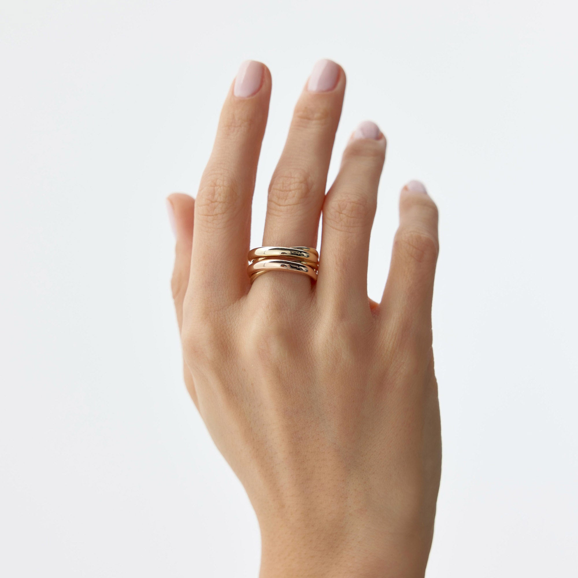 Two Tone Flow Ring in 14K Gold