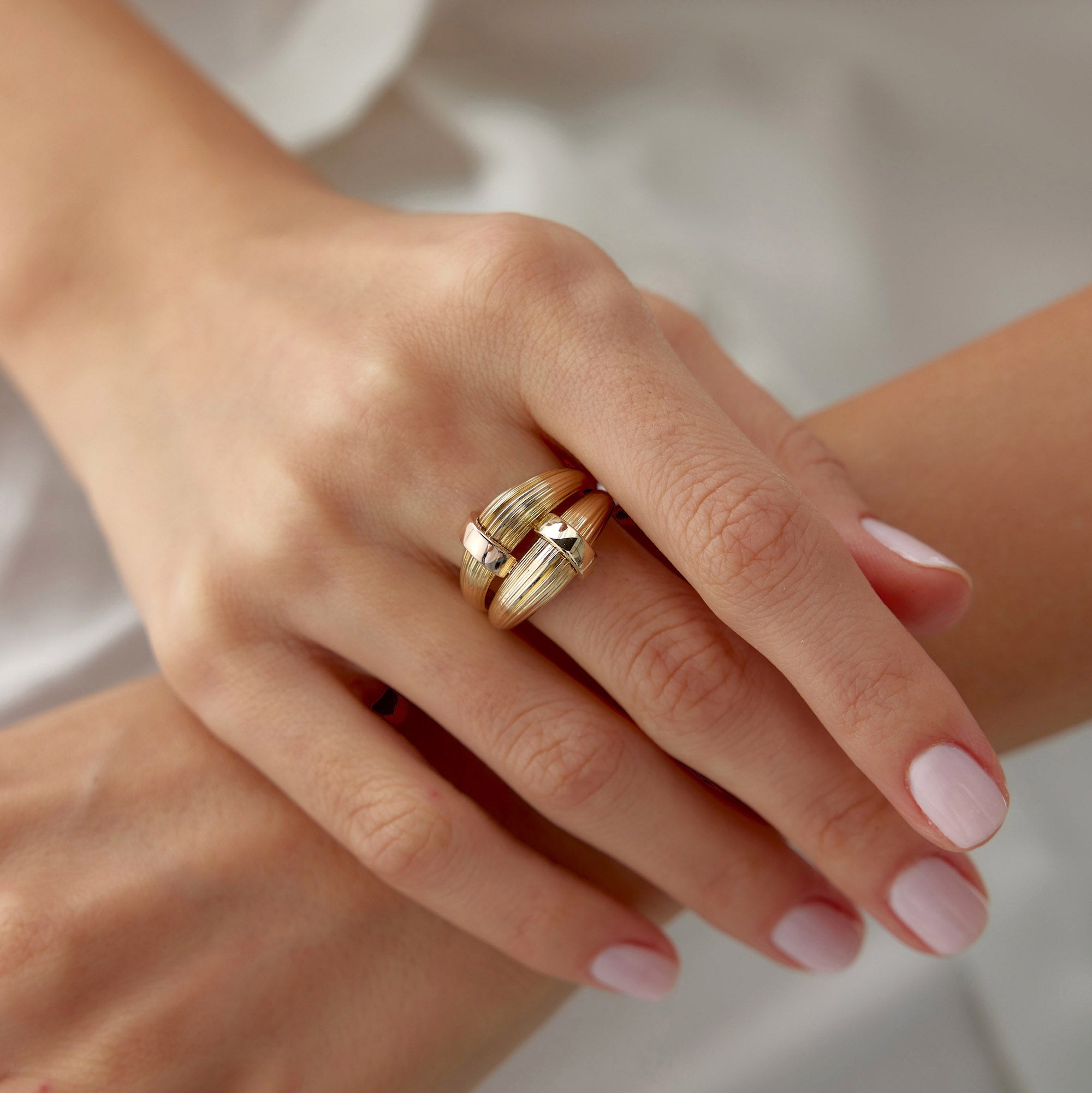 Two Tone Forever Together Ring in 14K Gold