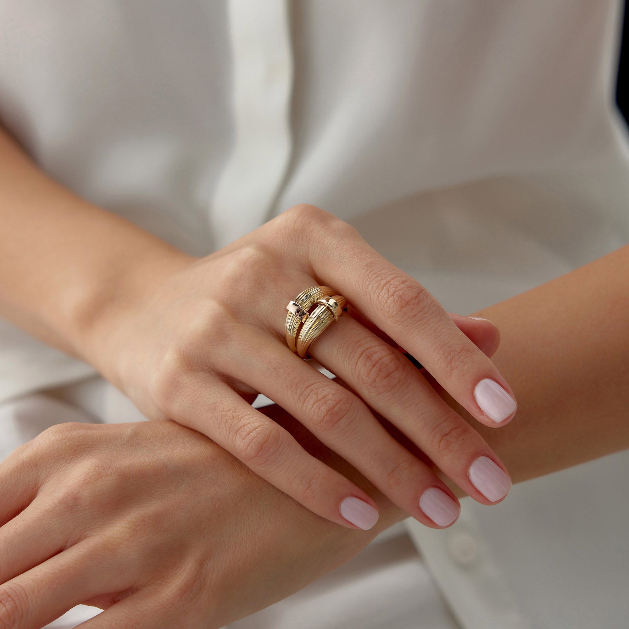 Two Tone Forever Together Ring in 14K Gold