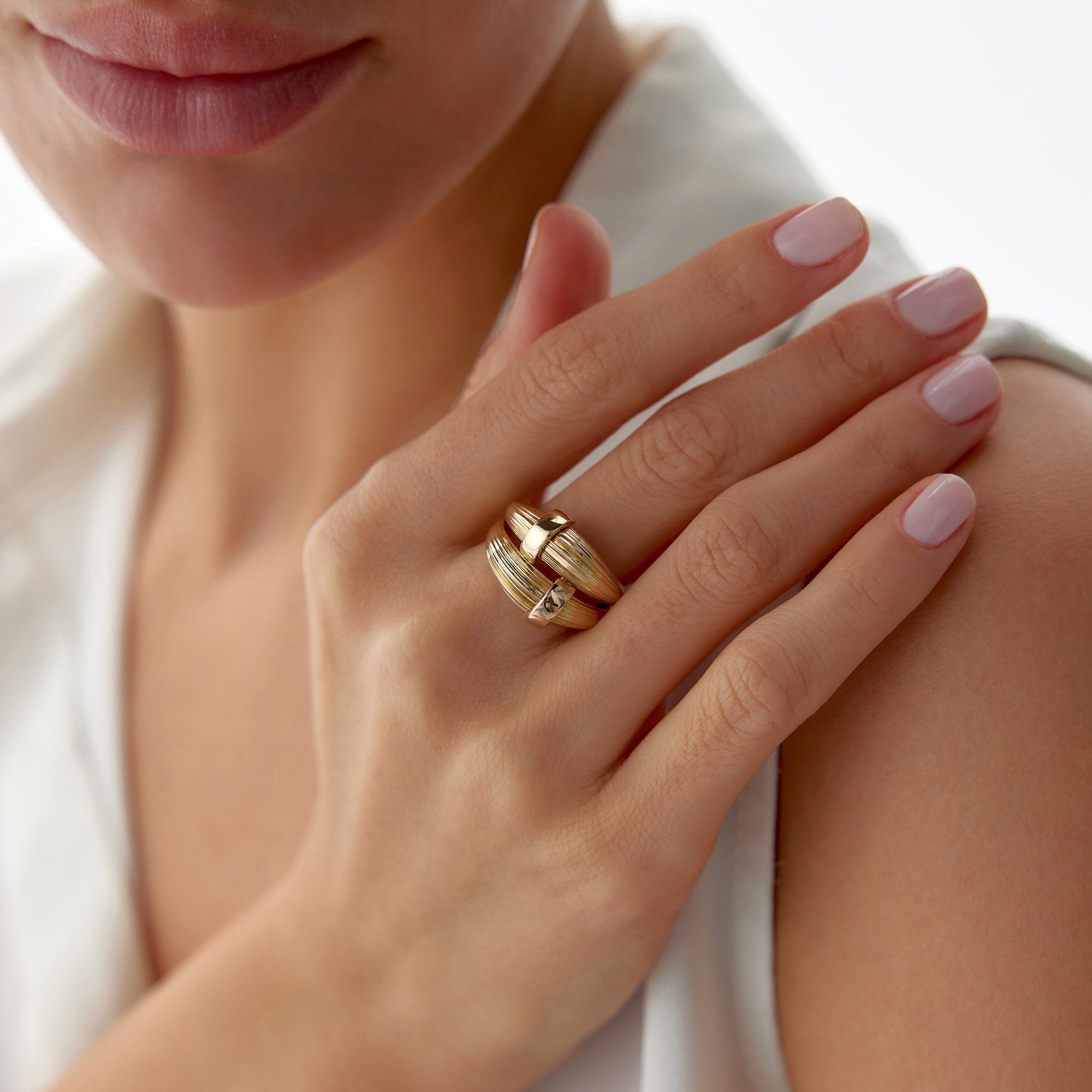 Two Tone Forever Together Ring in 14K Gold