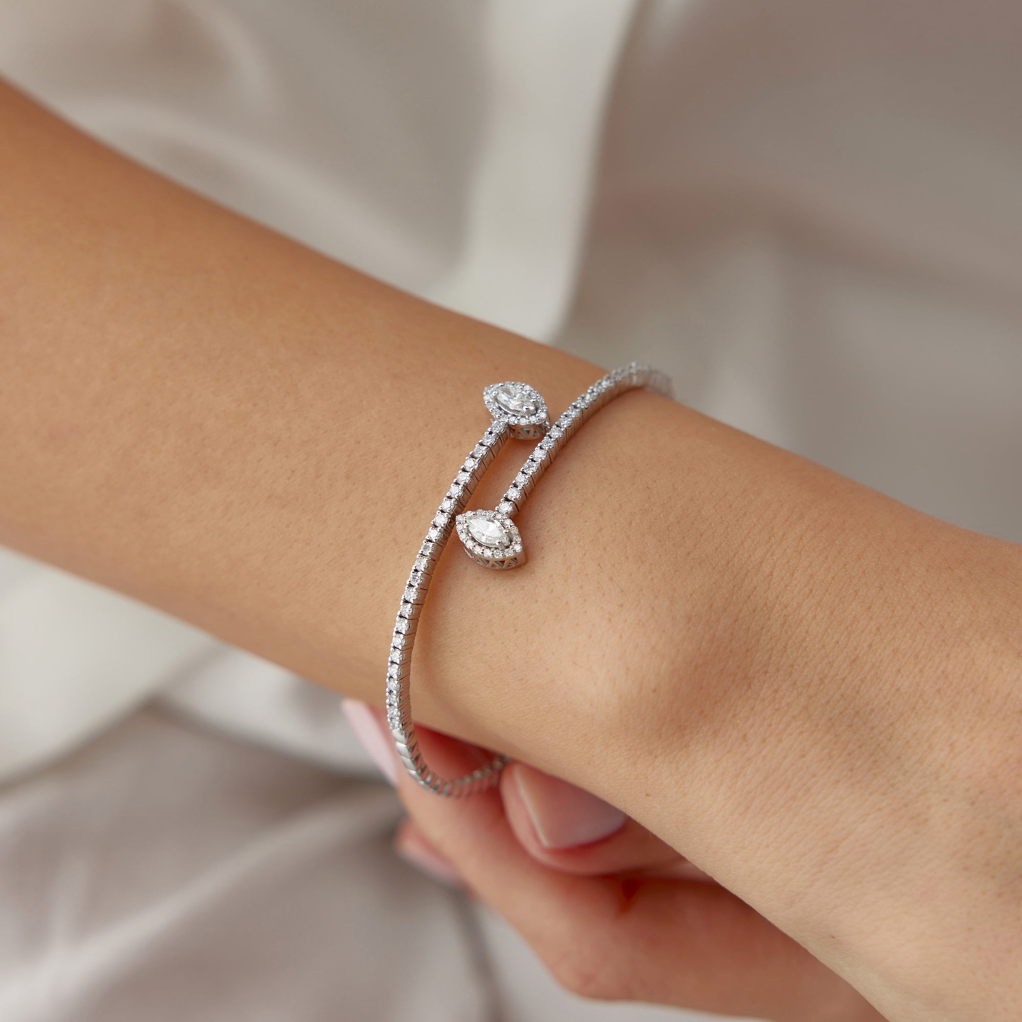 Marquise Diamond Flexible Bangle