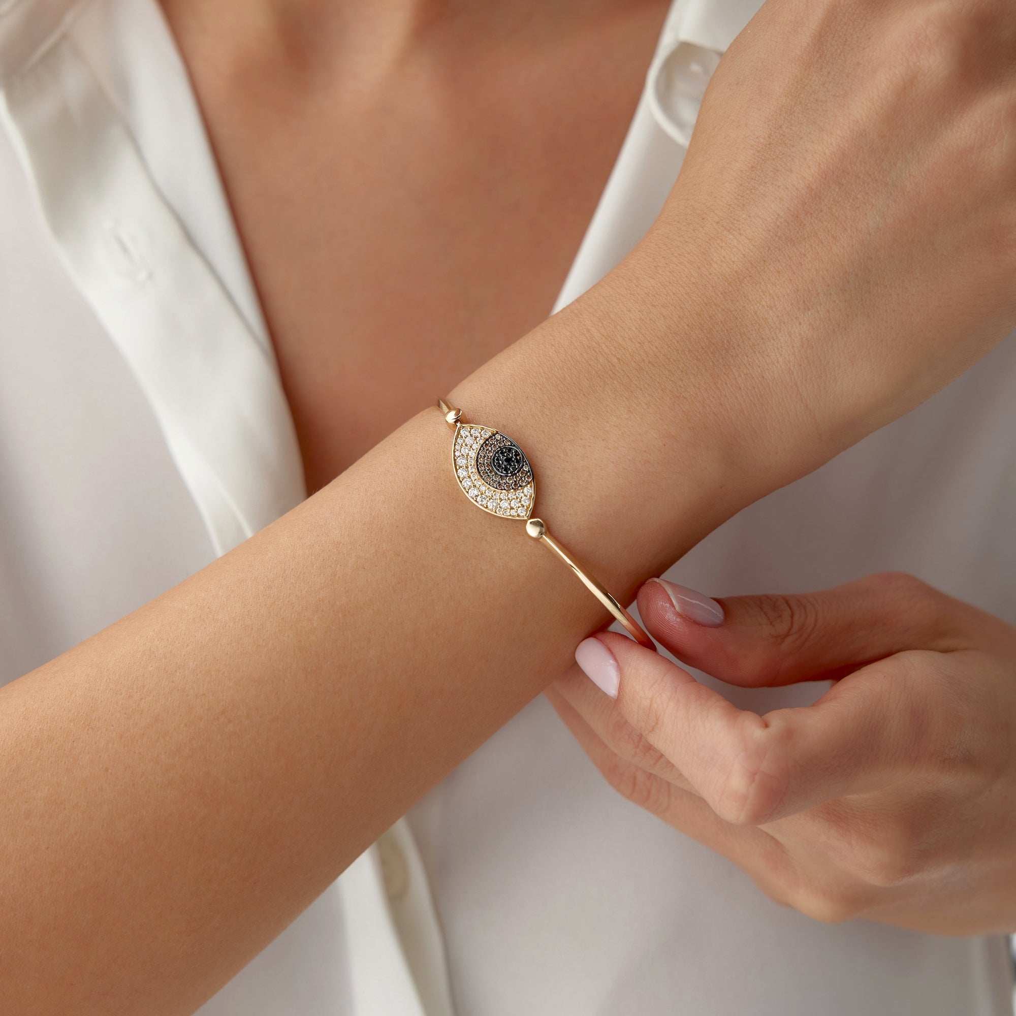 Evil Eye Bangle Bracelet