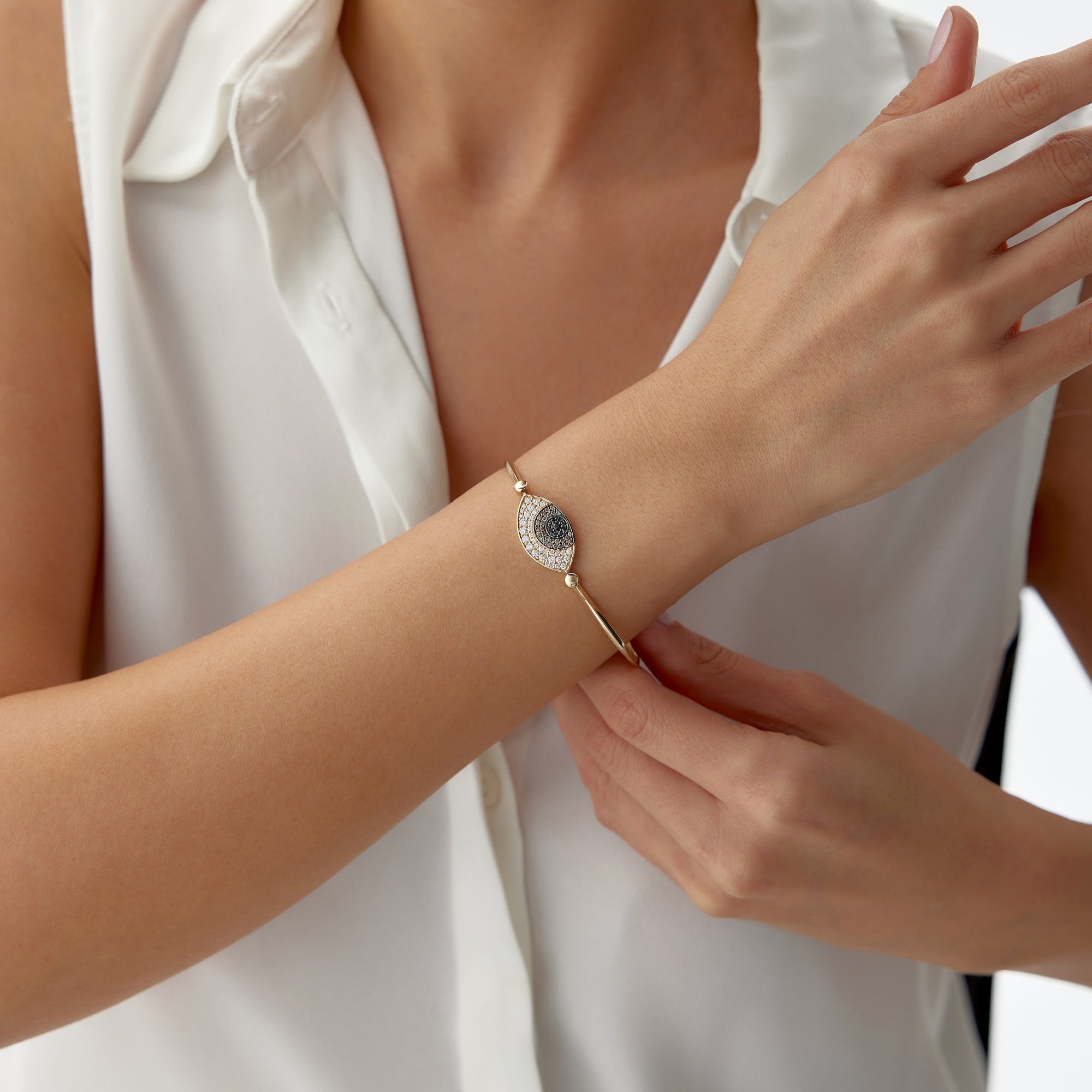 Evil Eye Bangle Bracelet