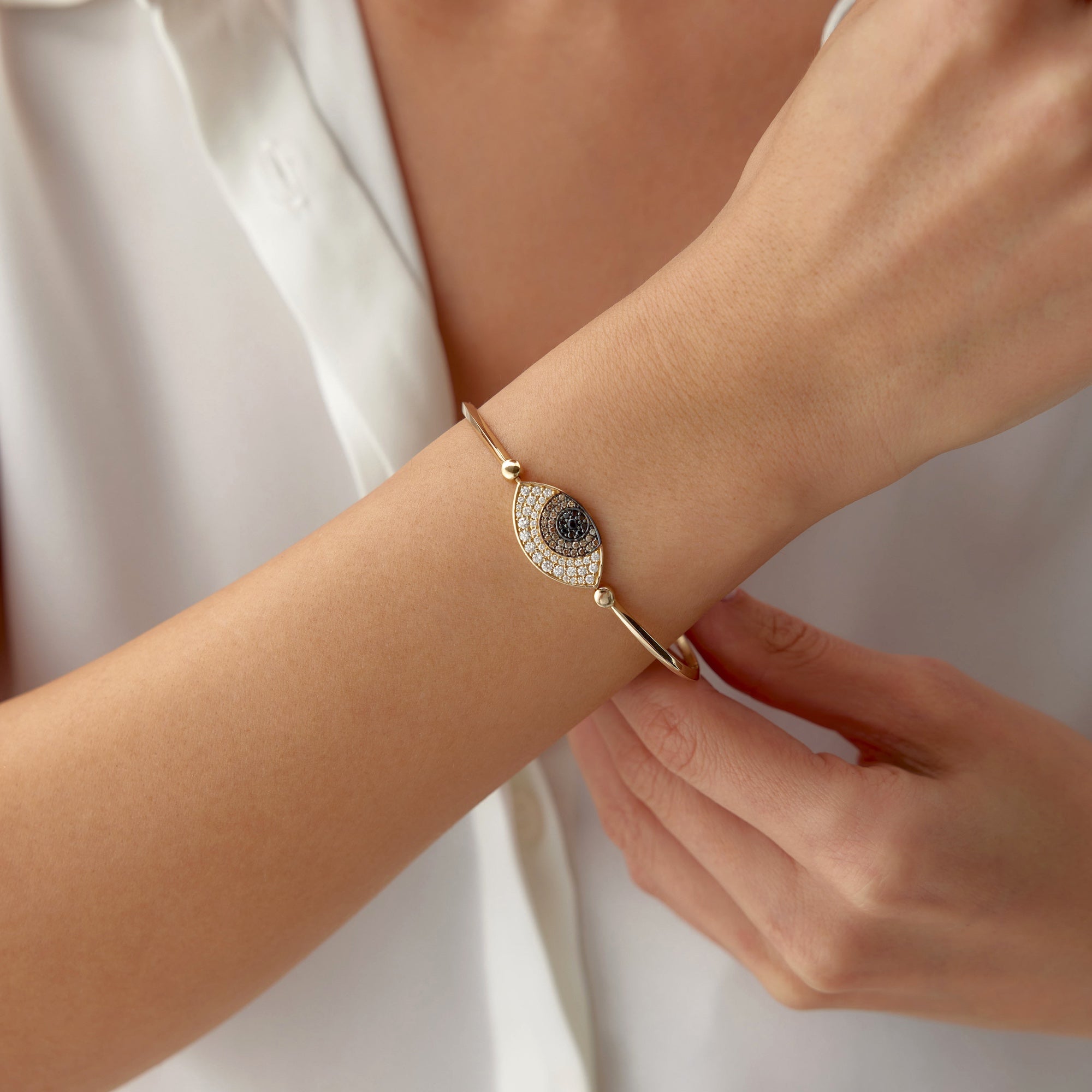 Evil Eye Bangle Bracelet