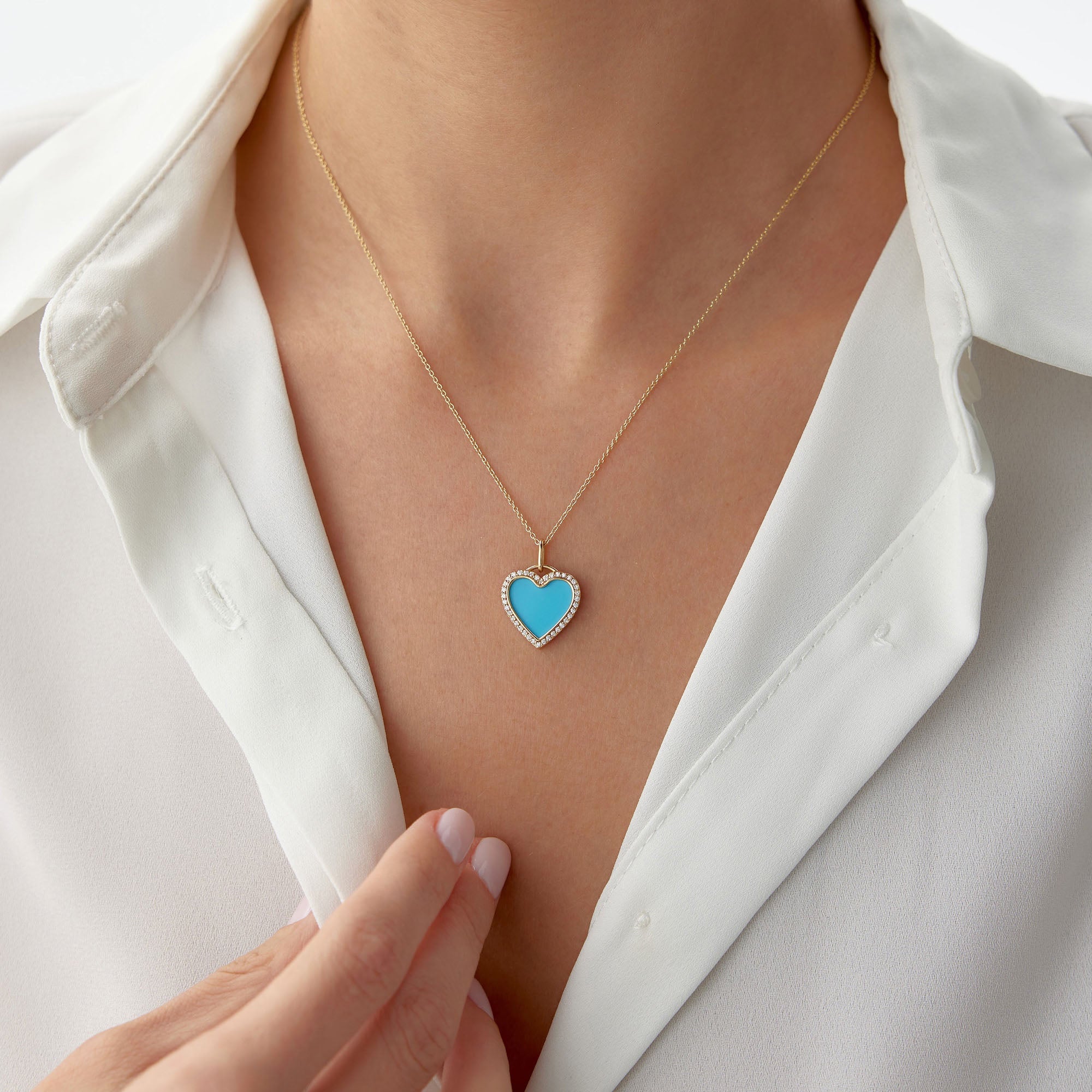 Turquoise Heart Pendant Necklace