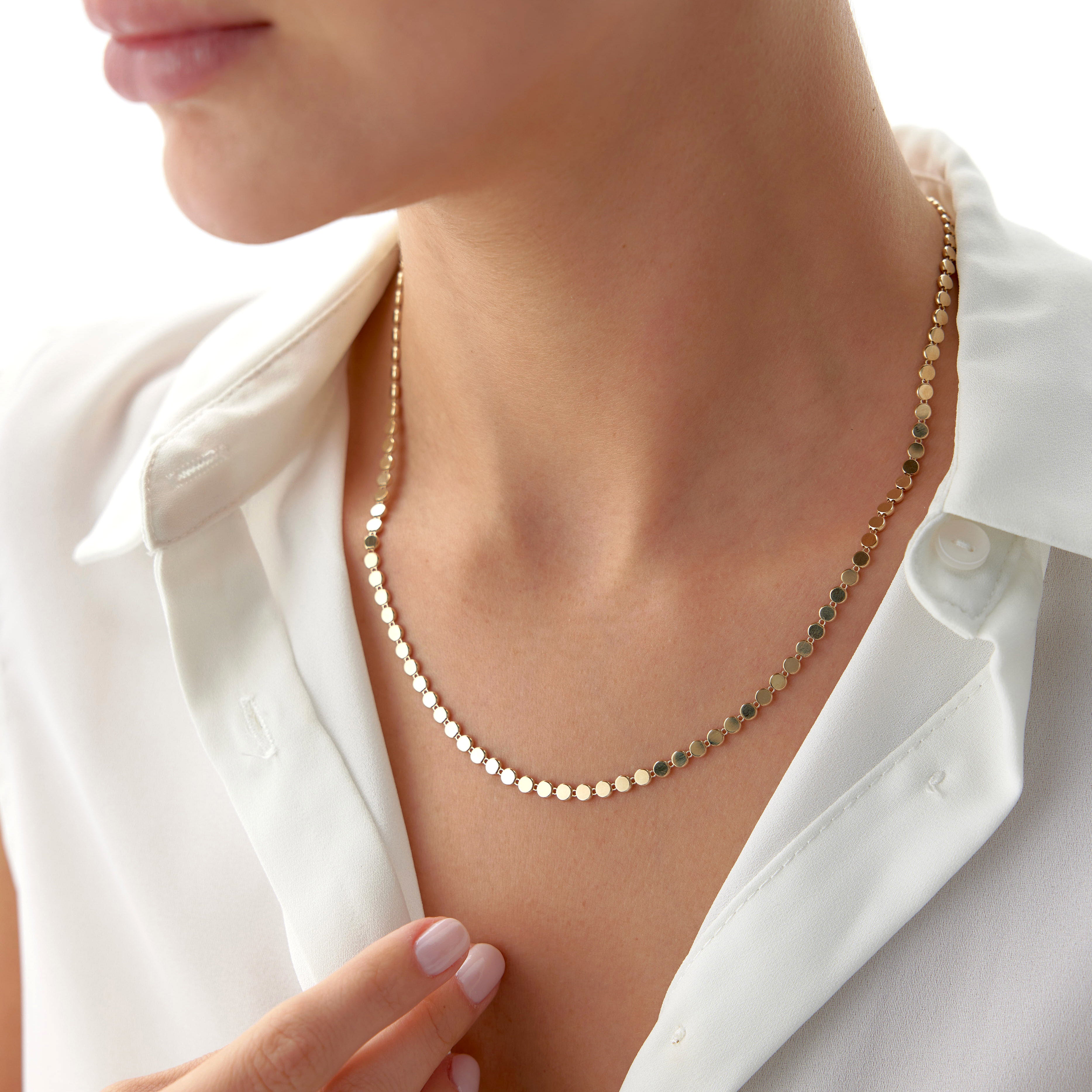 Circle Chain Necklace in 14K Gold