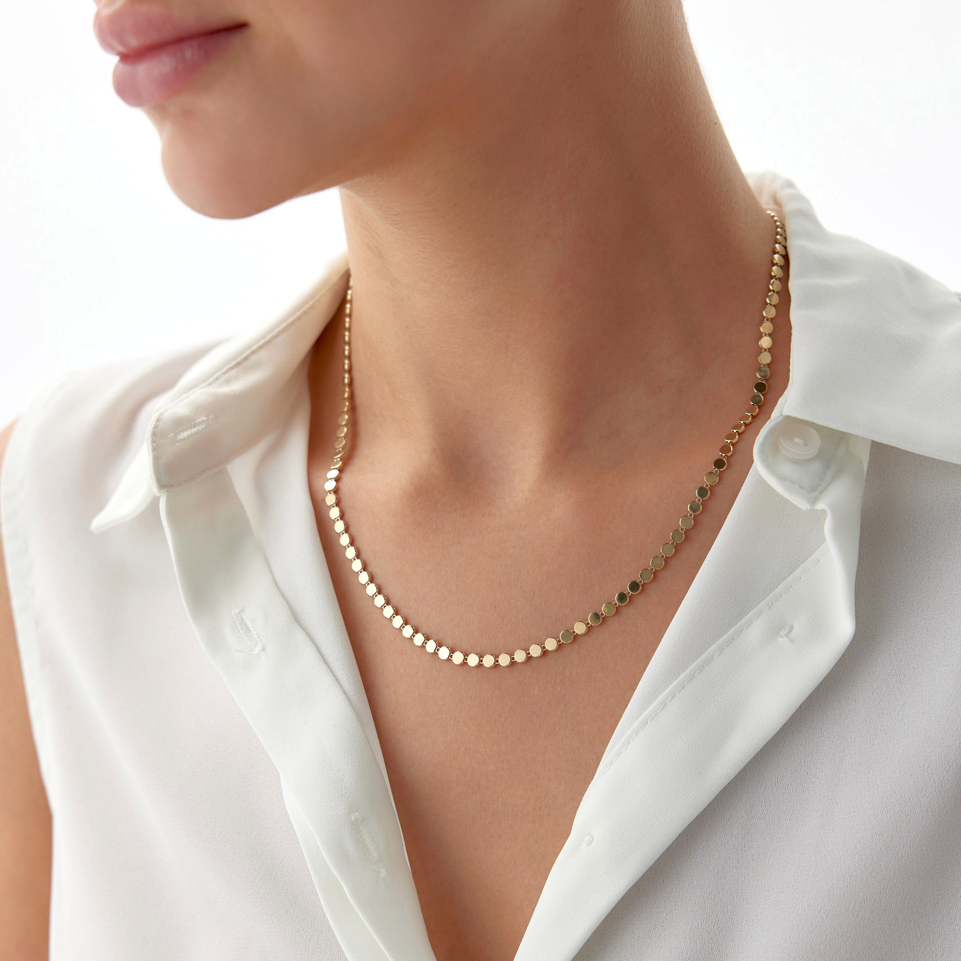 Circle Chain Necklace in 14K Gold