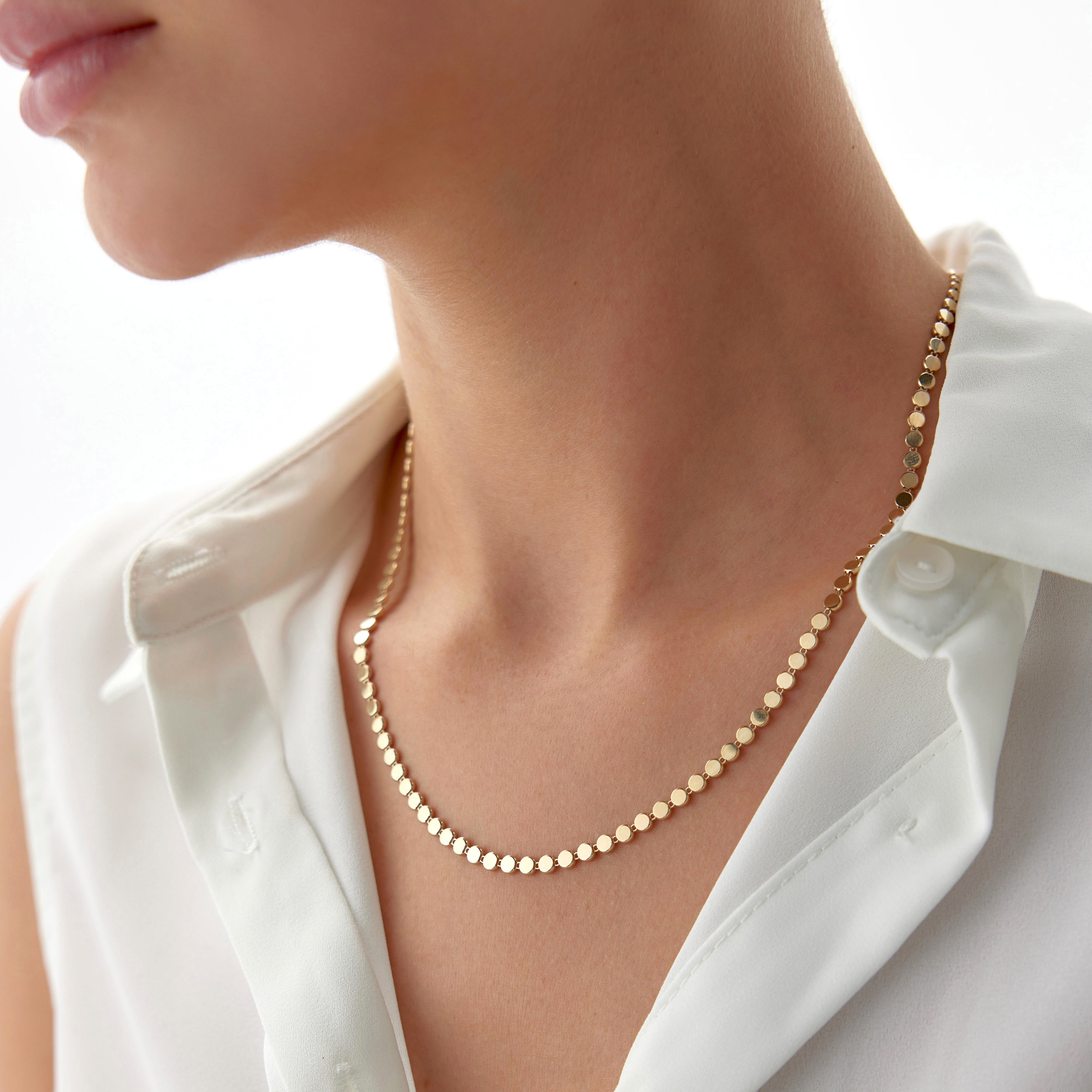 Circle Chain Necklace in 14K Gold