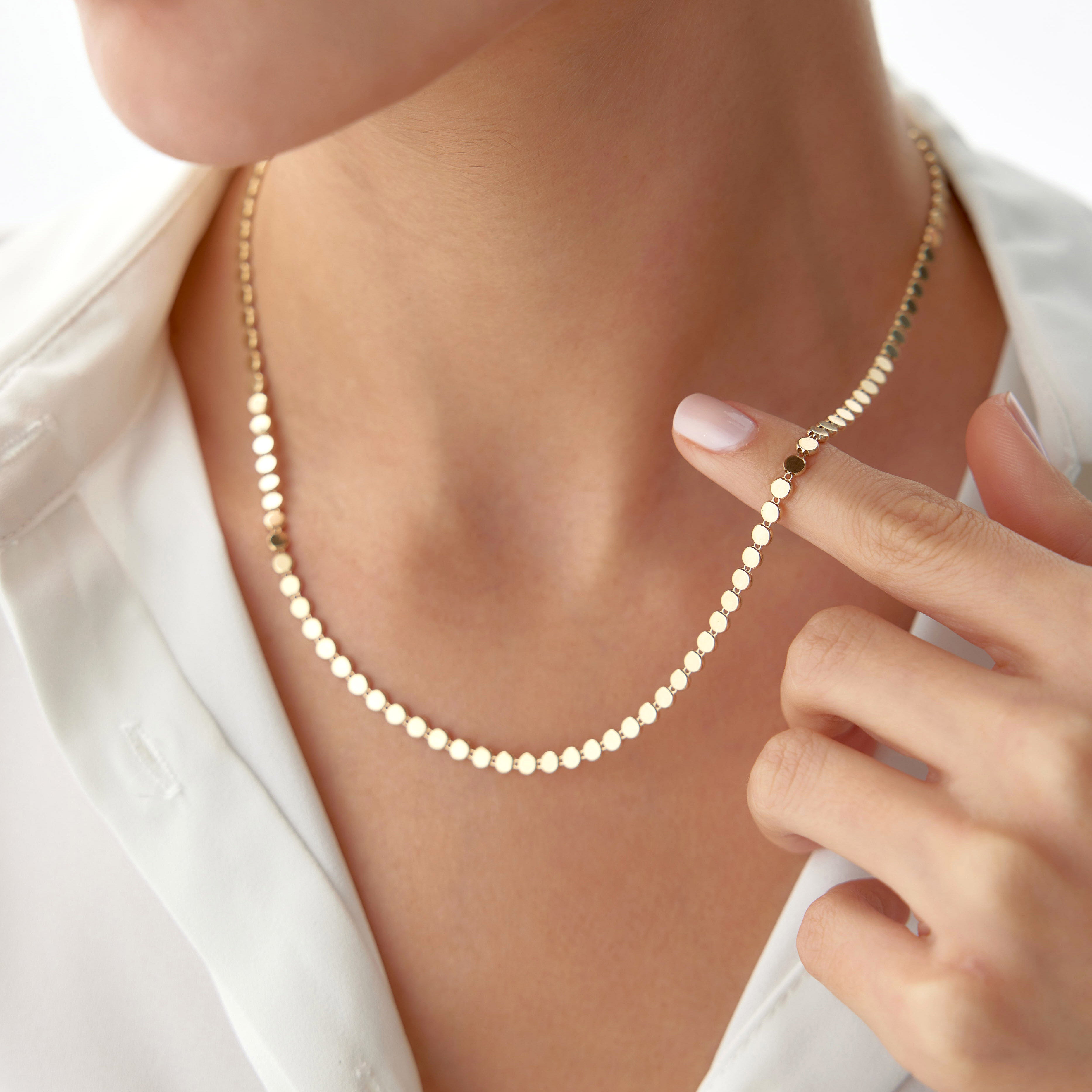 Circle Chain Necklace in 14K Gold