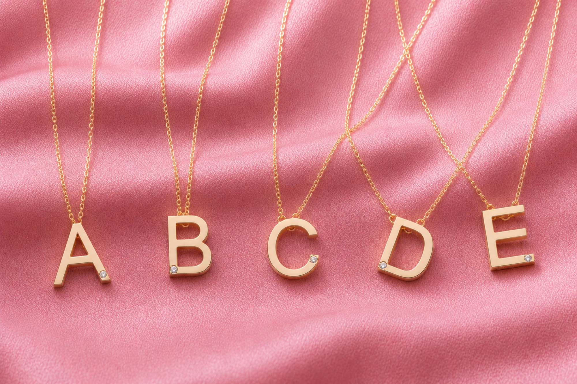 3D Golden Initial Necklace in 14K Gold
