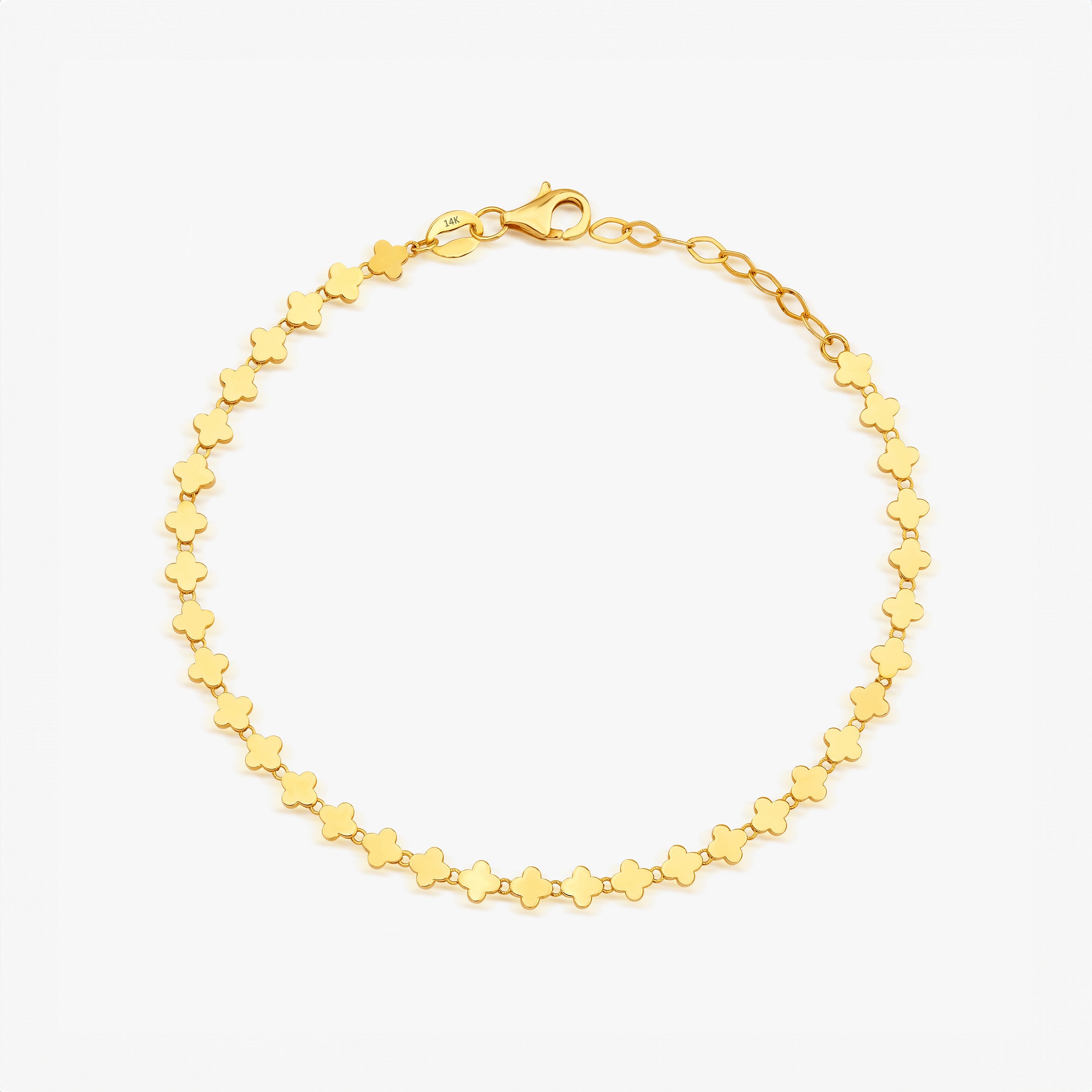 Clover Chain Bracelet in 14K Gold