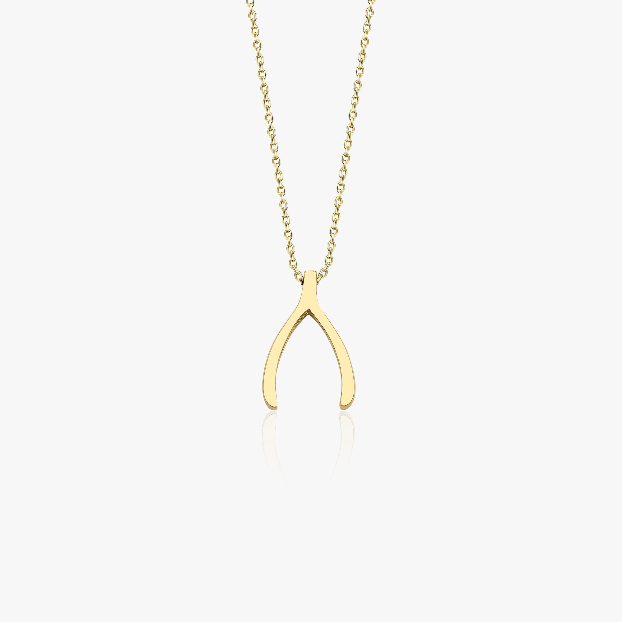 Wishbone Necklace in 14K Gold