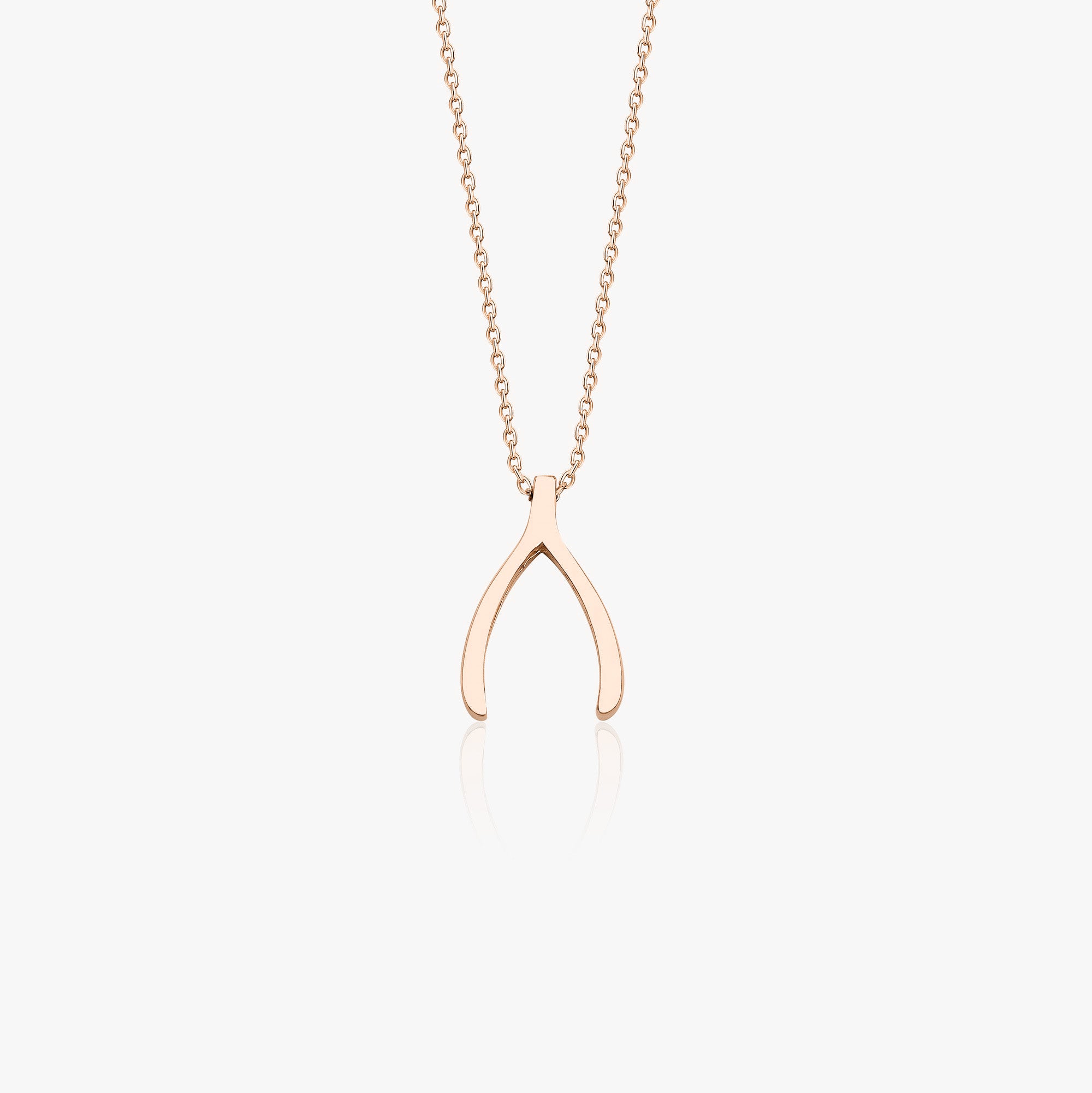 Wishbone Necklace in 14K Gold