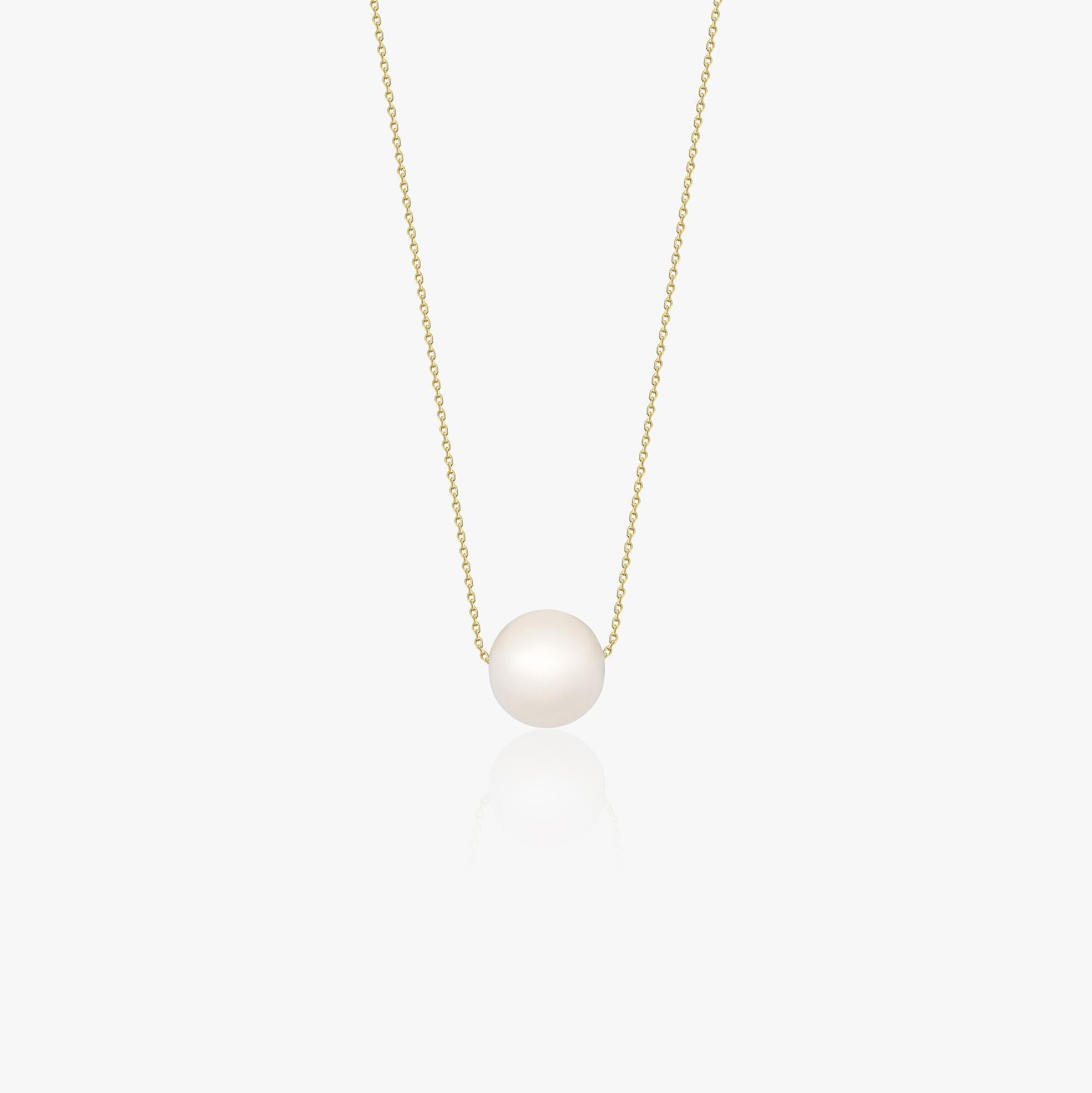 Pearl Solitaire Necklace in 14K Gold