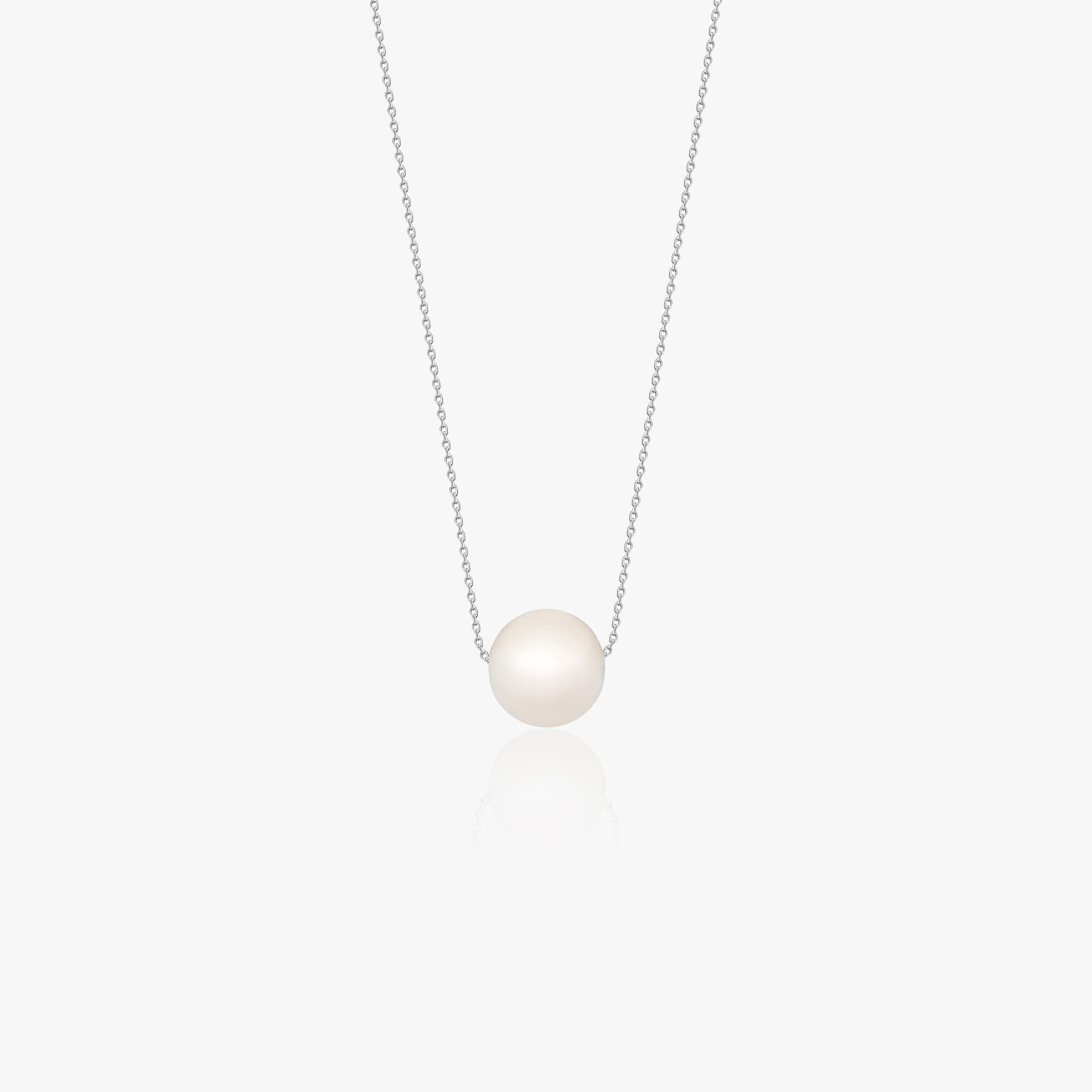 Pearl Solitaire Necklace in 14K Gold