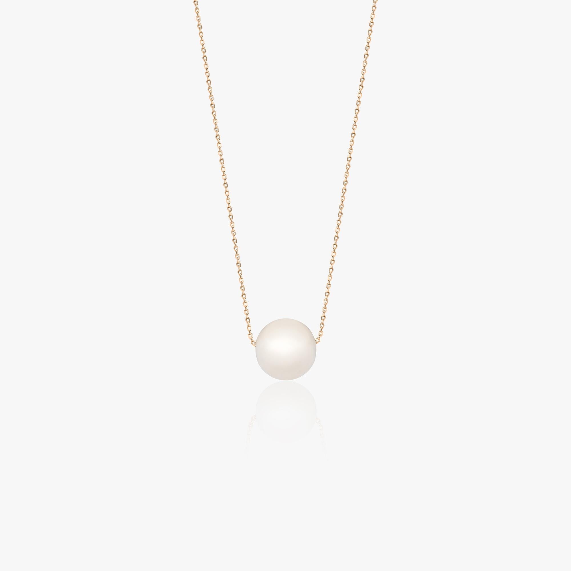 Pearl Solitaire Necklace in 14K Gold
