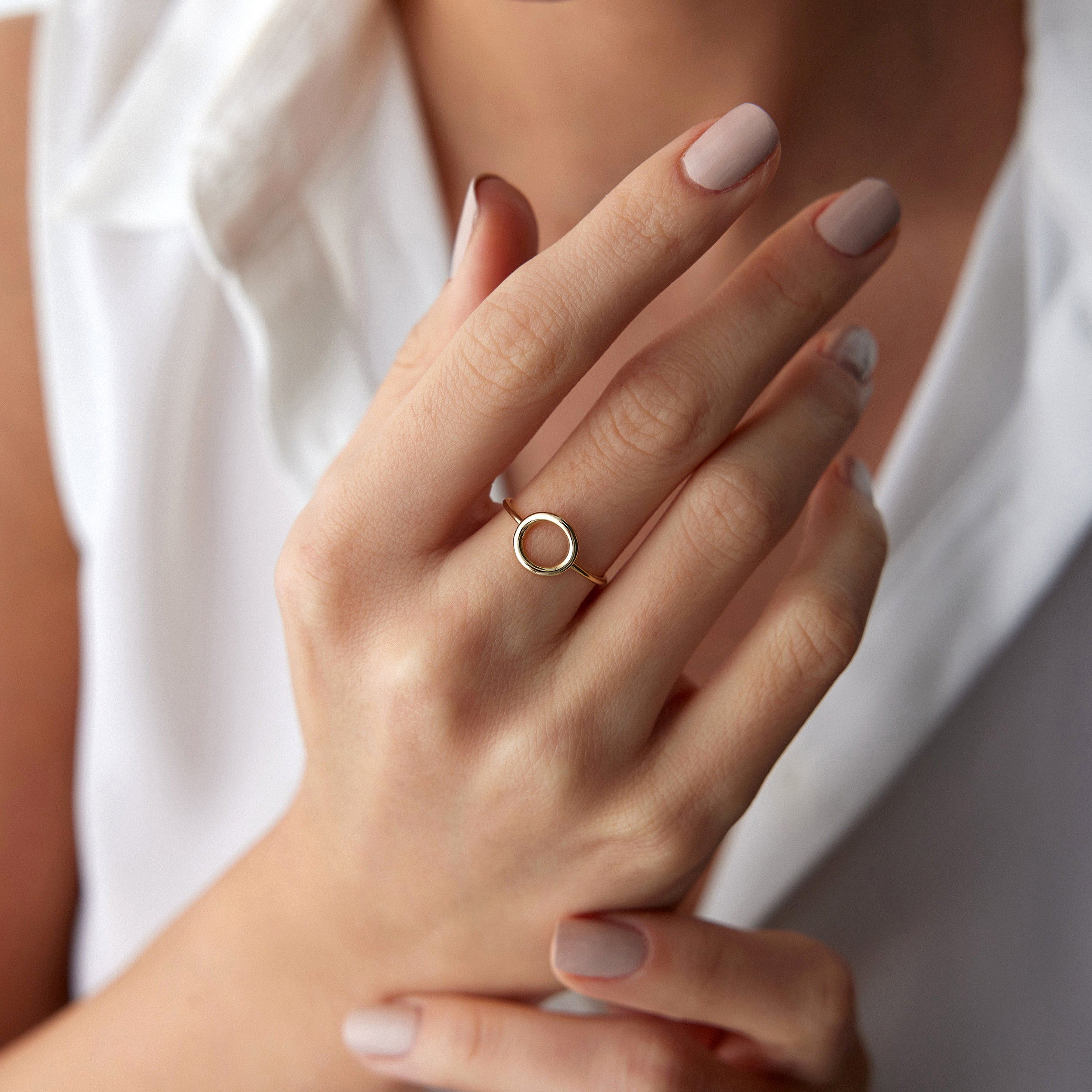 Open Circle Ring in 14K Gold / KARMA RING