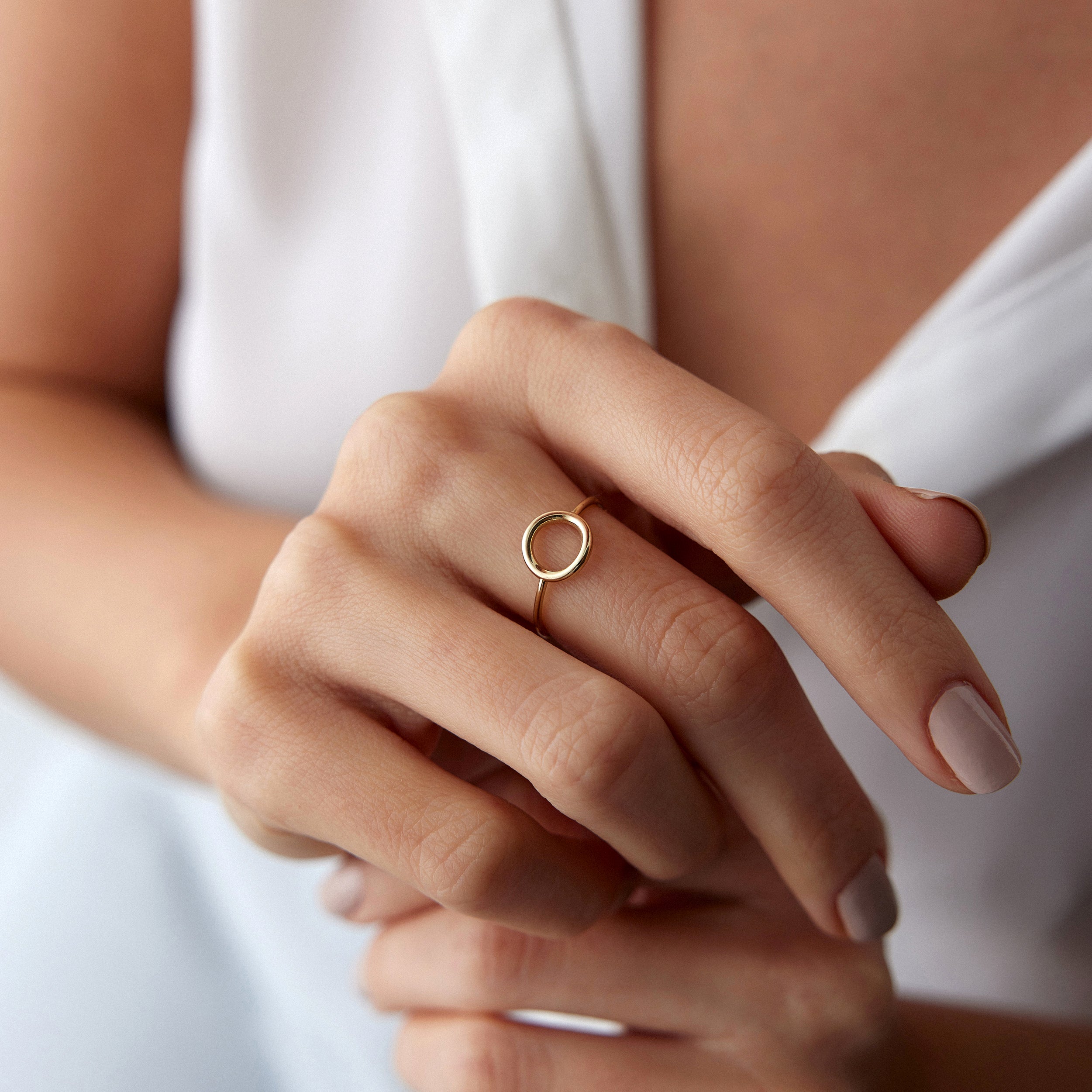 Open Circle Ring in 14K Gold / KARMA RING