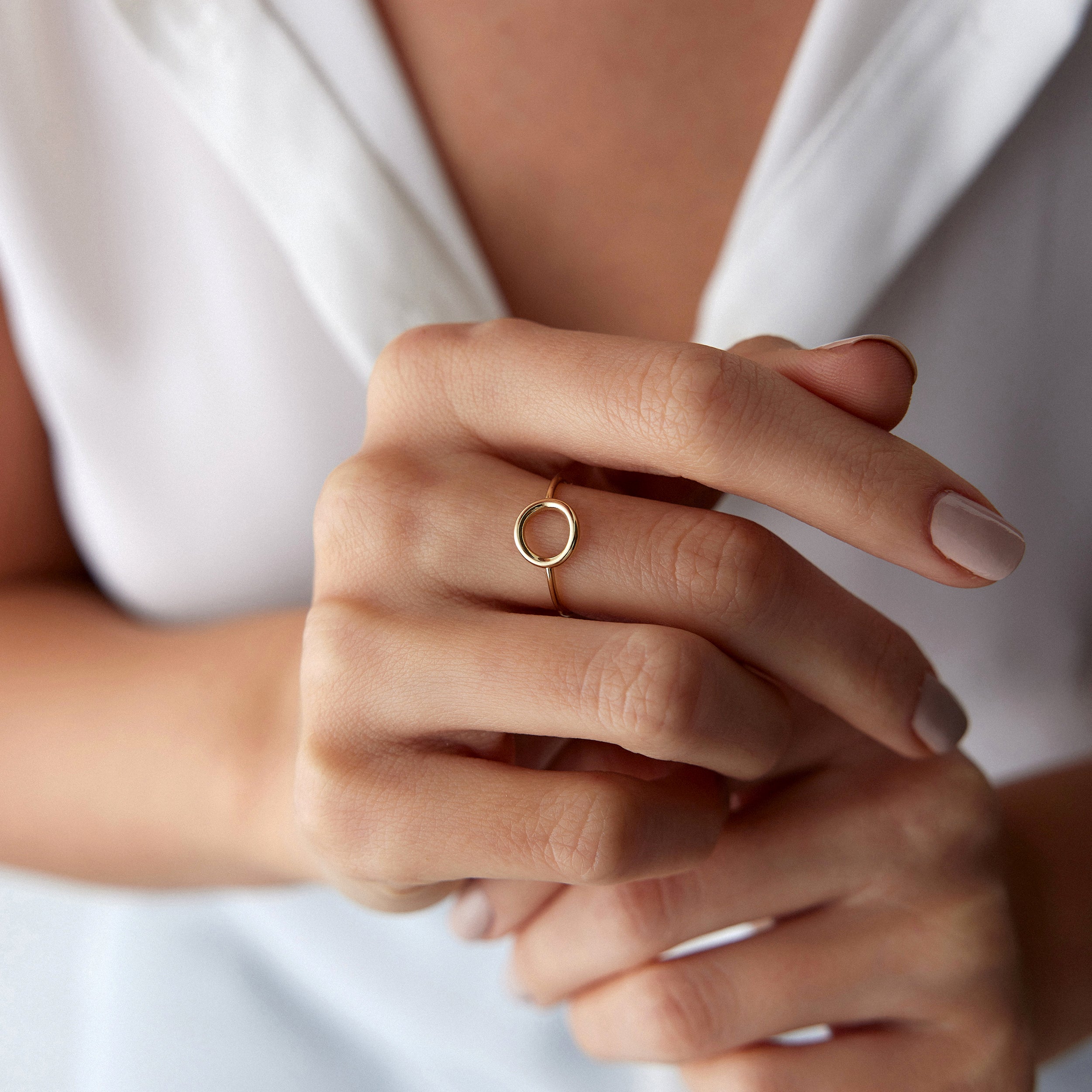 Open Circle Ring in 14K Gold / KARMA RING