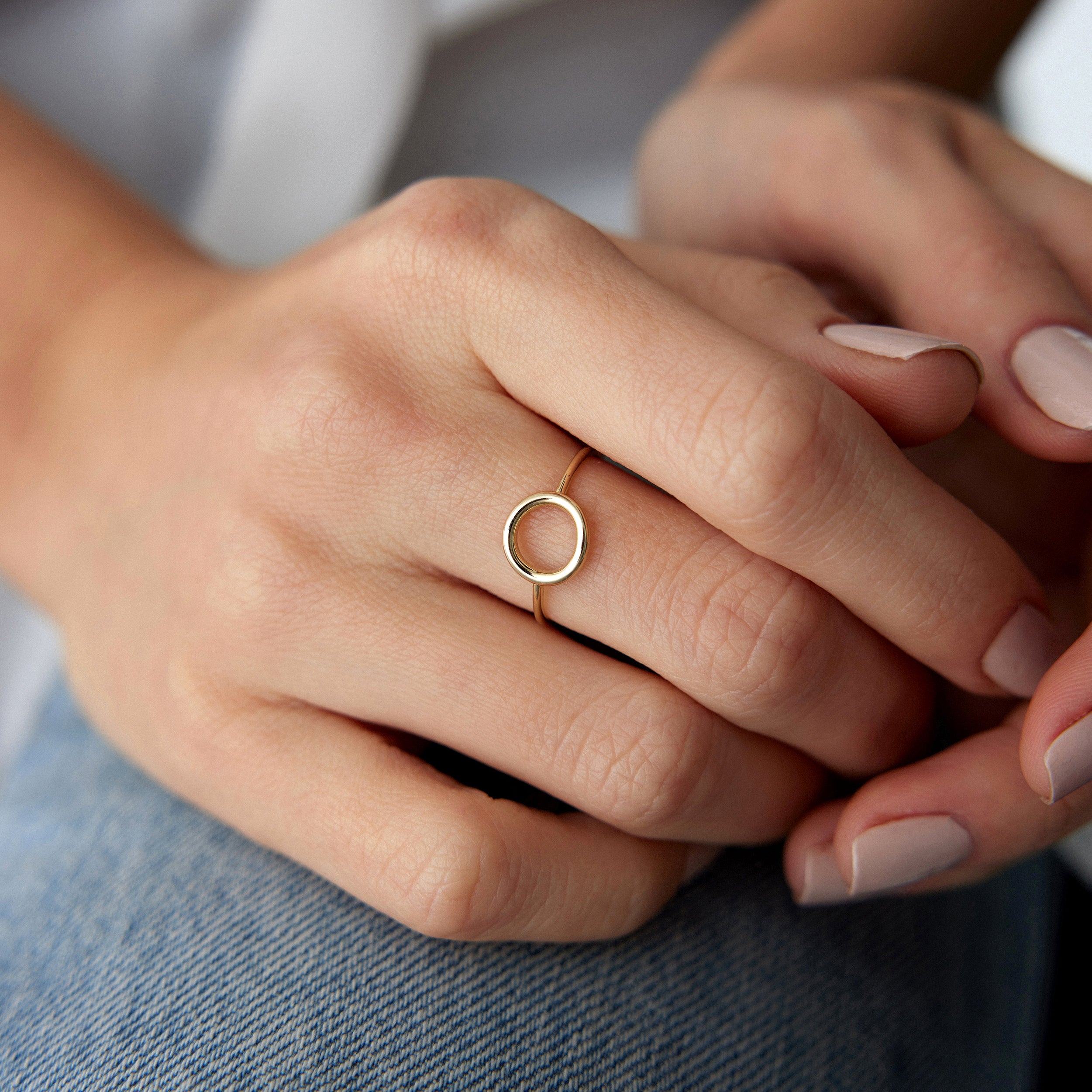 Open Circle Ring in 14K Gold / KARMA RING