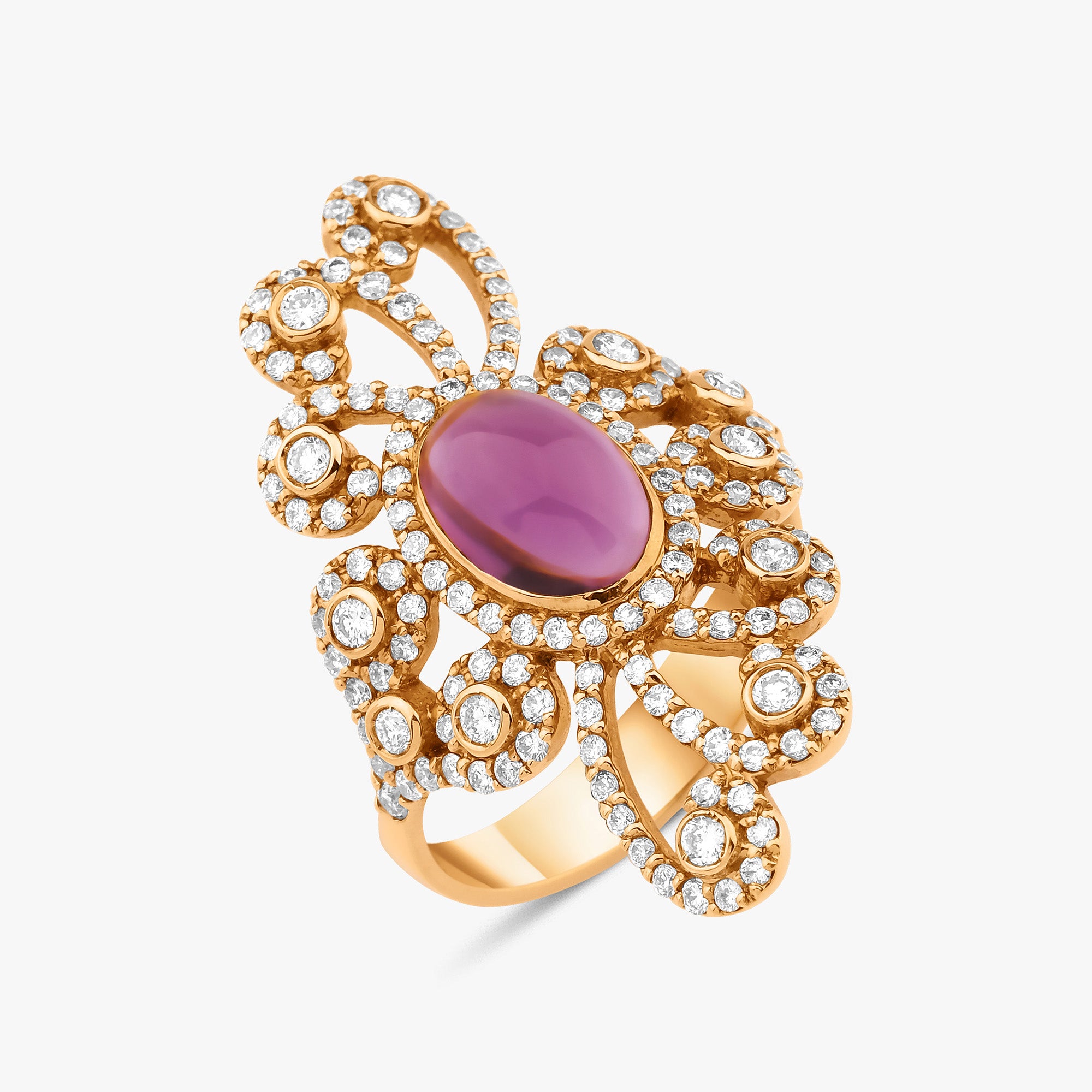 An Amethyst's Dream Ring in 18K Gold