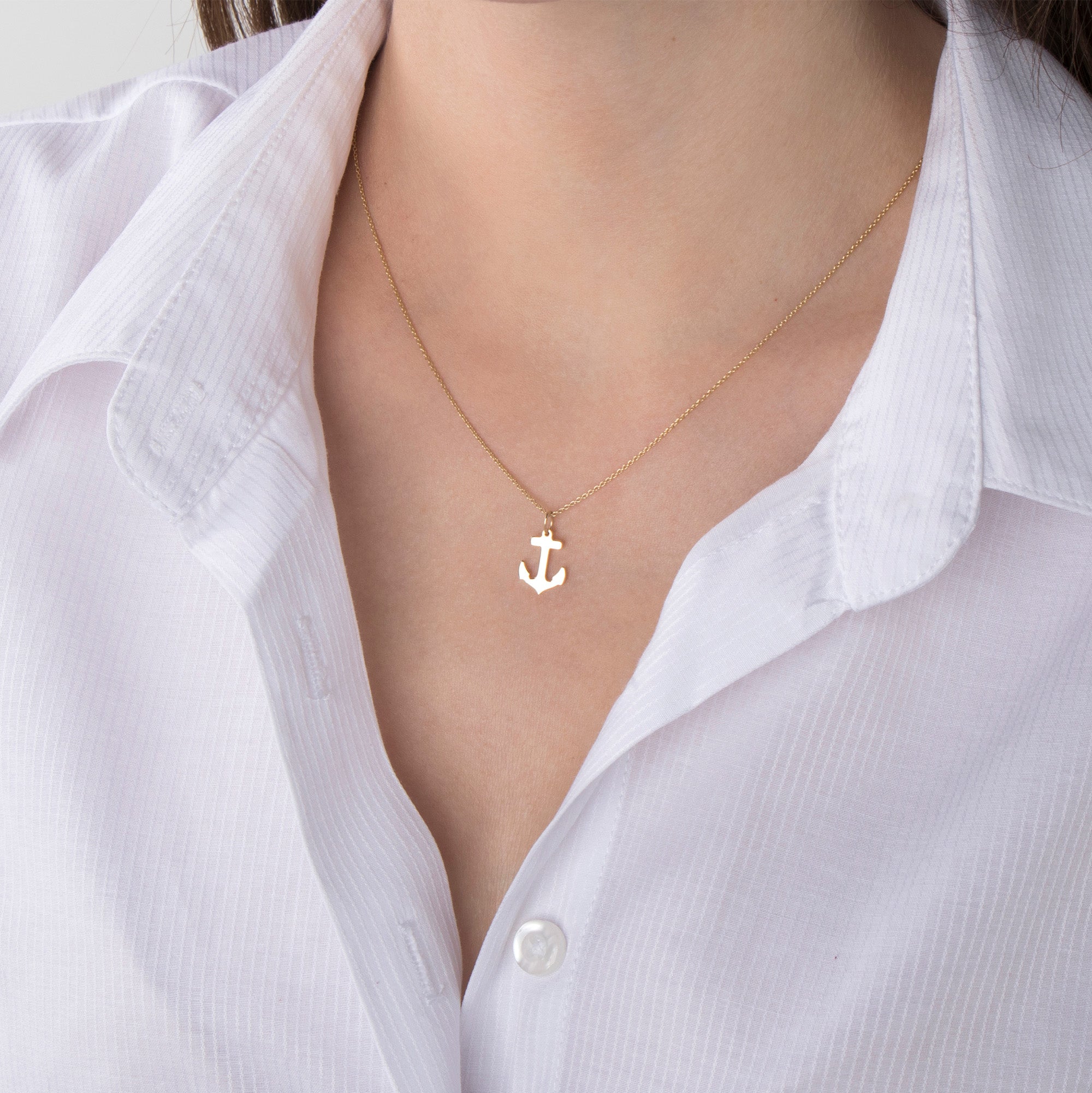 Dainty Anchor Charm in 14K Gold