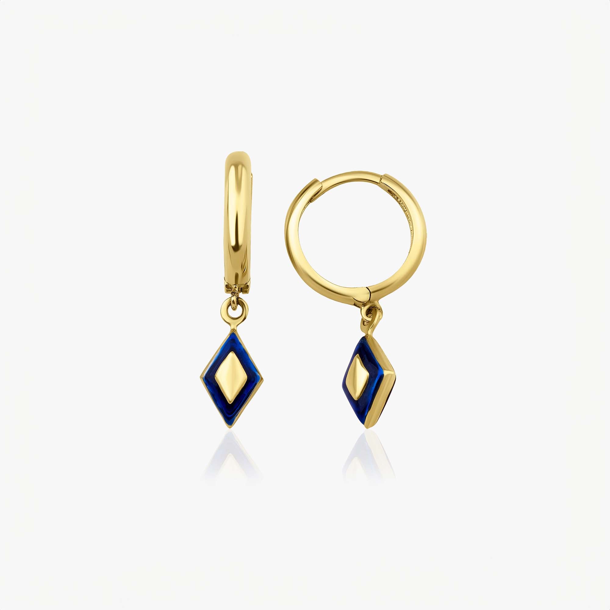 Dimension Dangle Hoops in 14K Gold