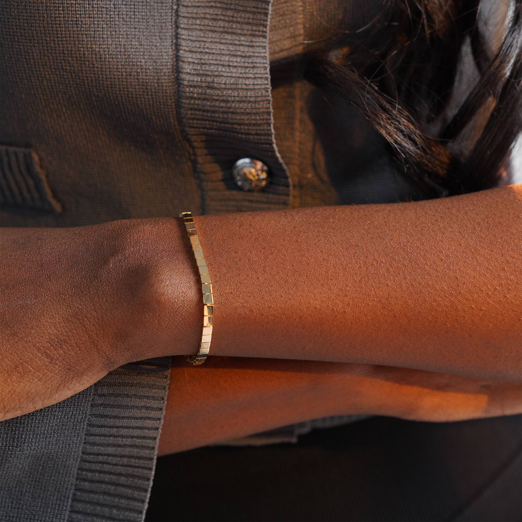 Modern Box Chain Bracelet in 14K Gold