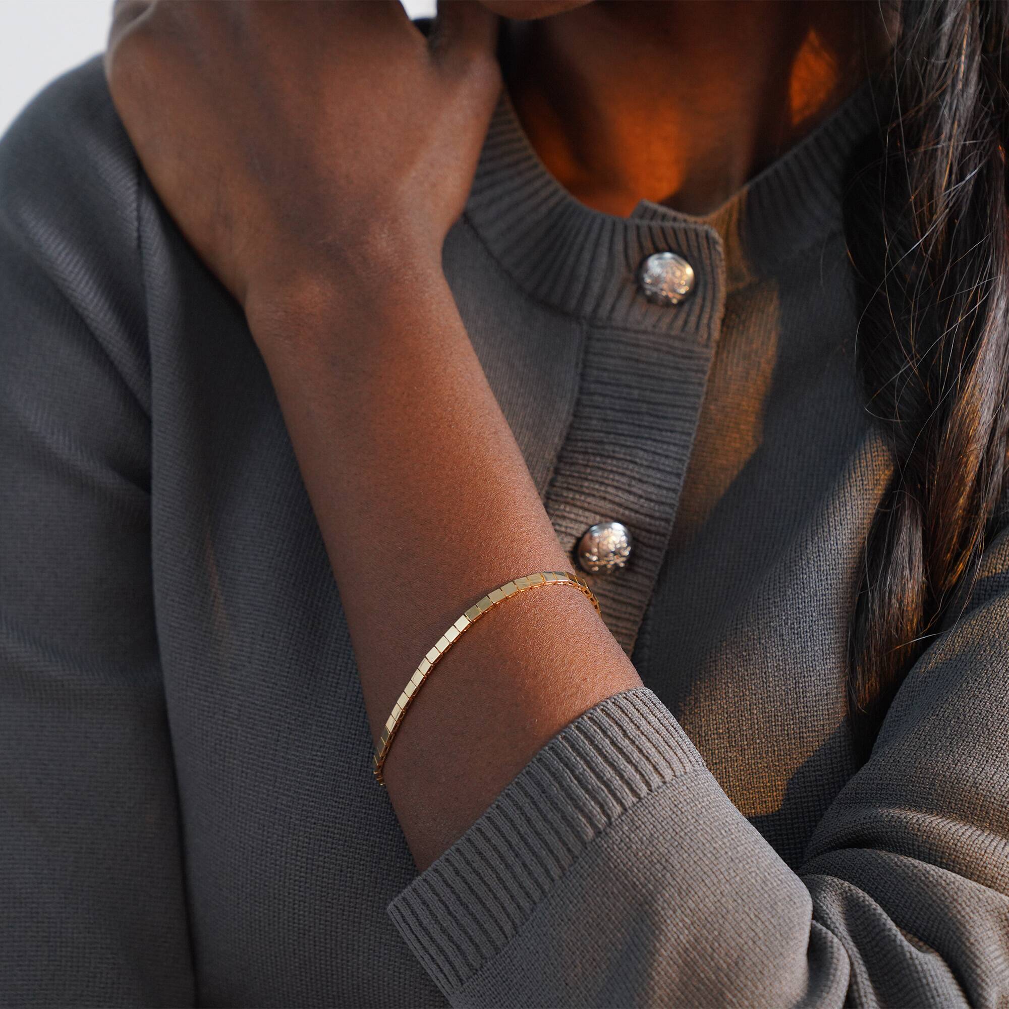 Modern Box Chain Bracelet in 14K Gold