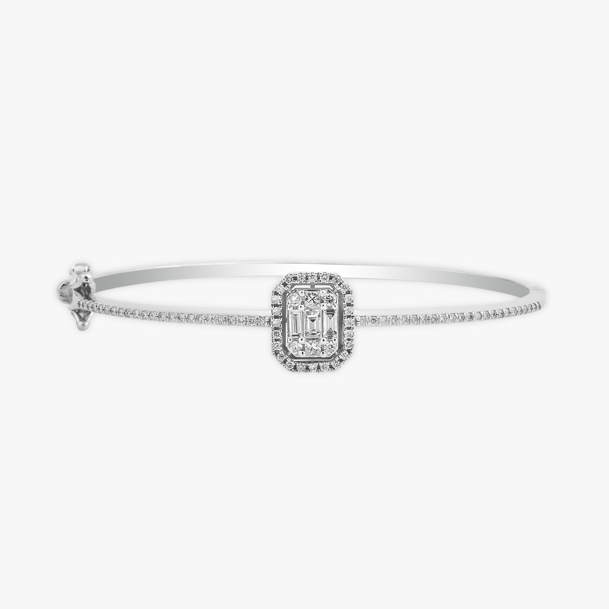 Diamond Bangle in 14K Gold / Center Bangle