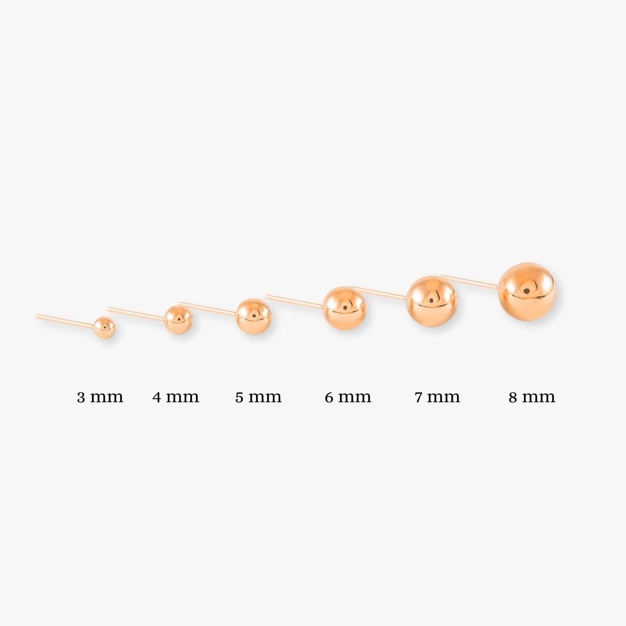 (Single) Sphere Stud in 14K Gold
