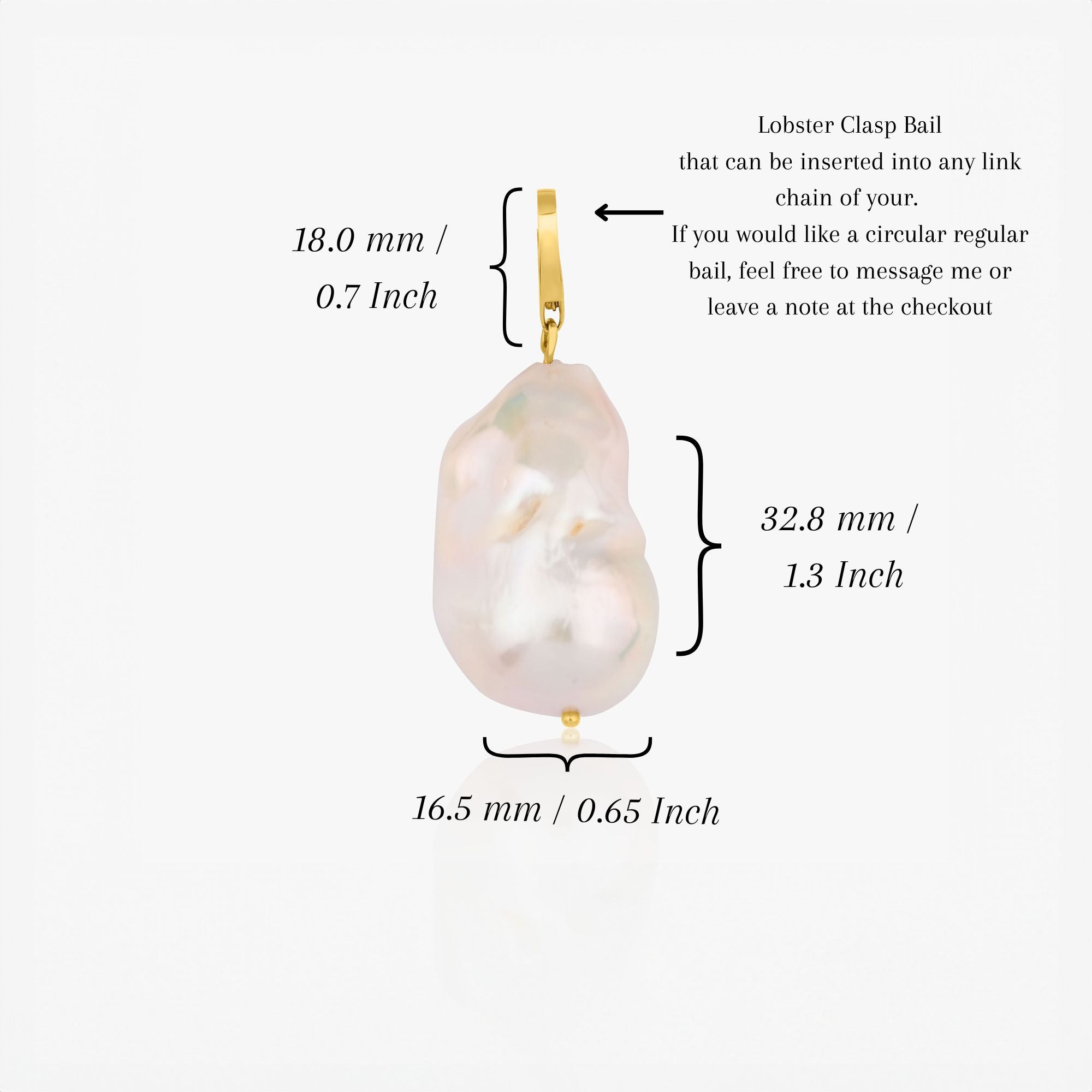 Baroque Pearl Pendant in 14K