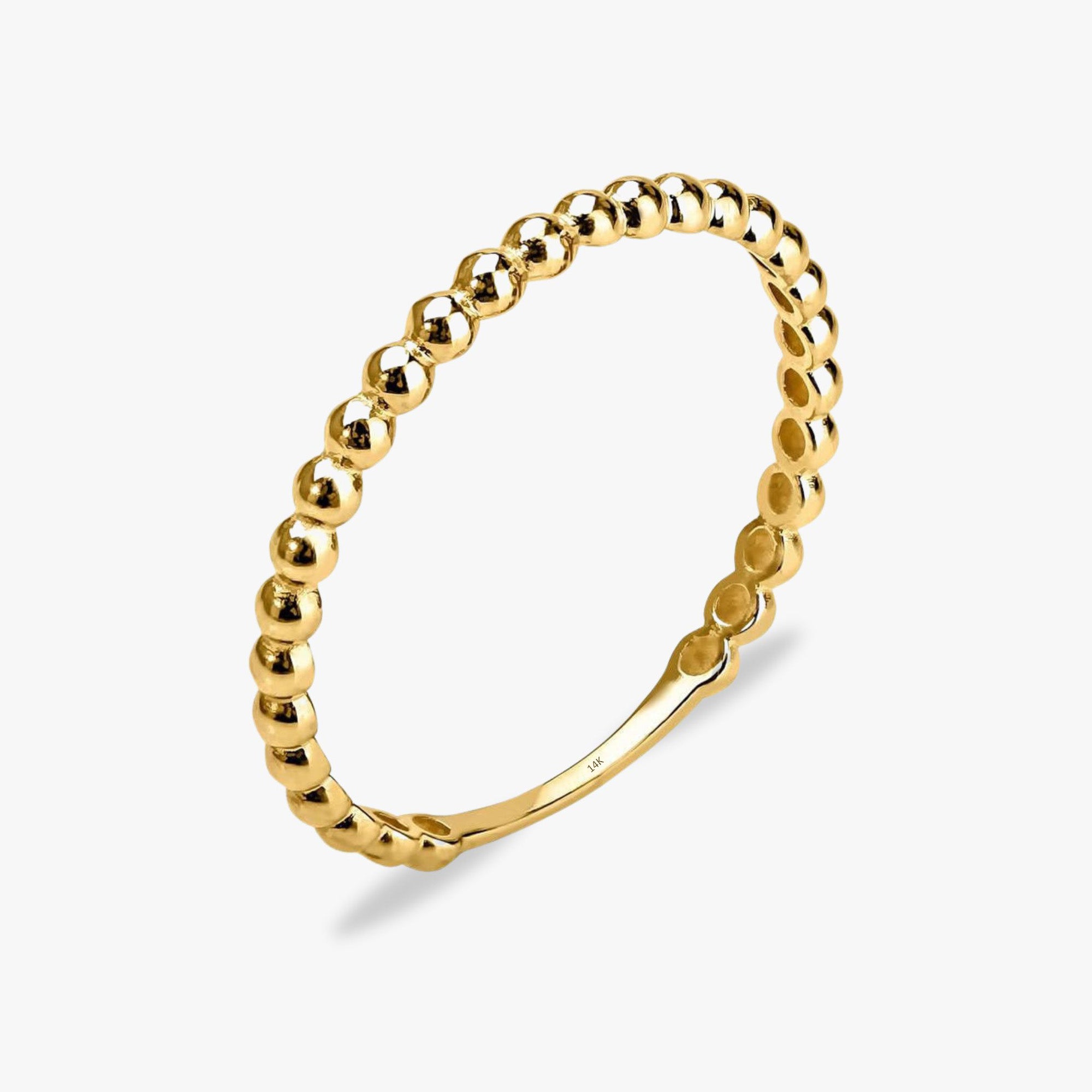 Minimalist Beaded Ring in 14K Gold