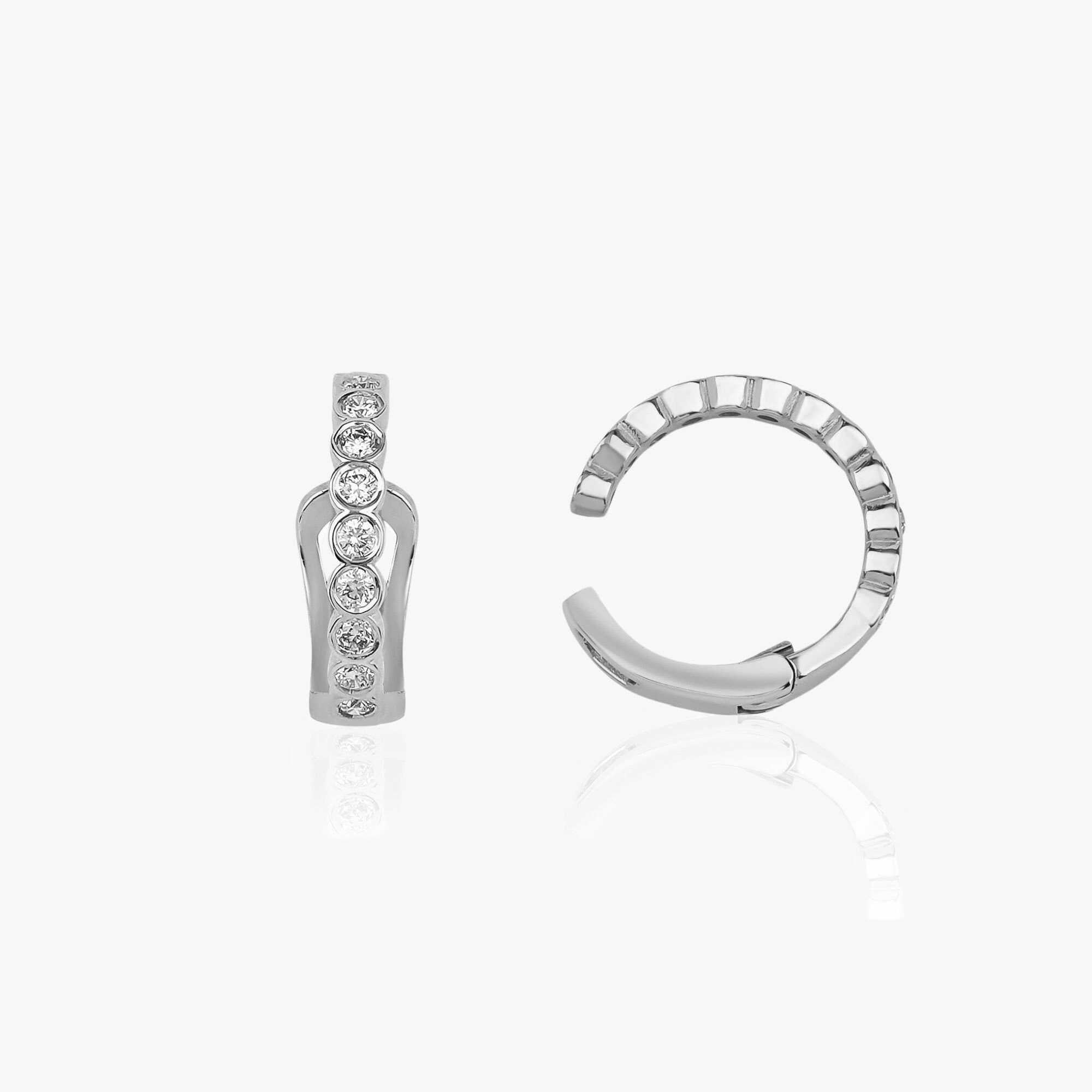 Bezel Set Diamond Ear Cuff Available in 14K and 18K Gold
