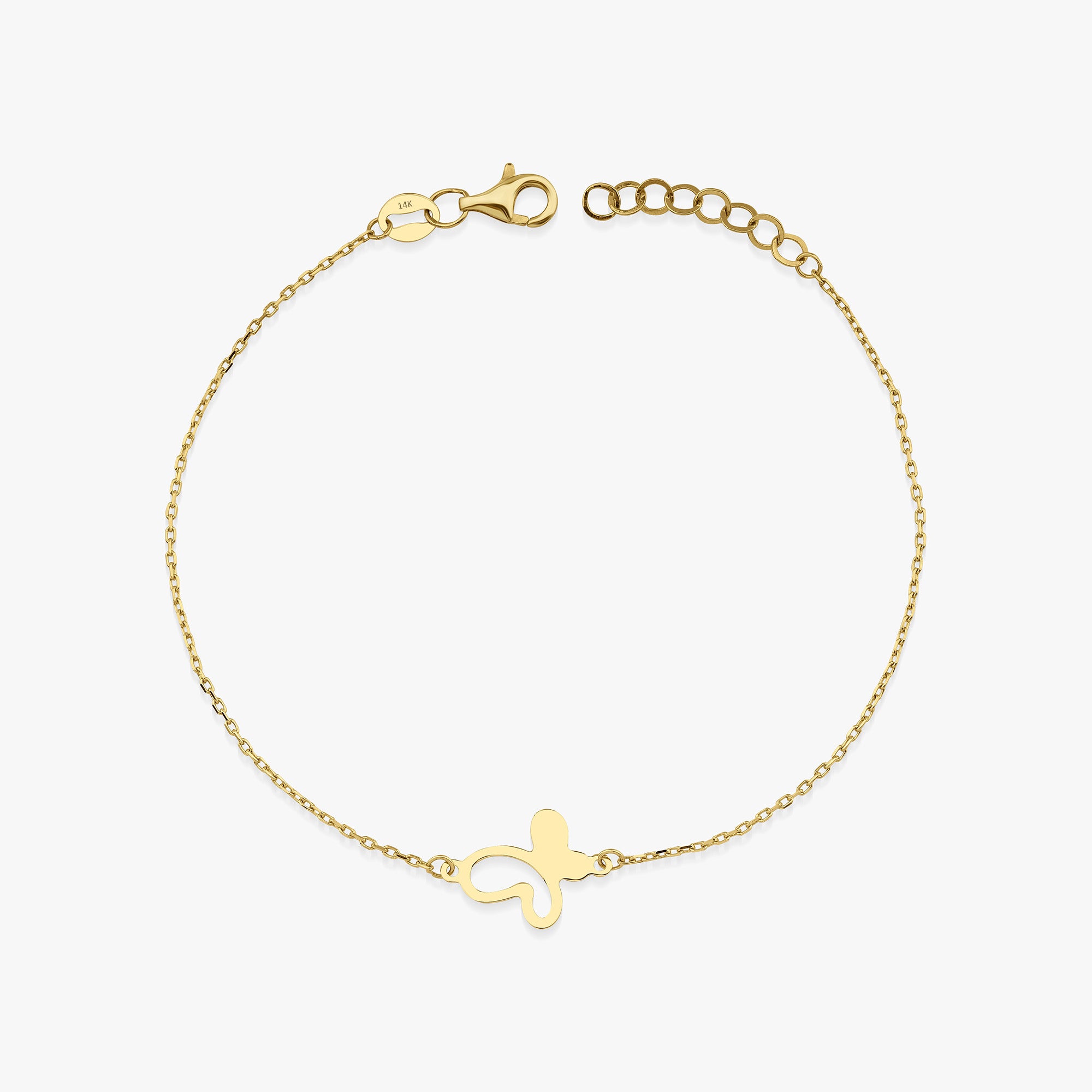 Minimal Clover Bracelet in 14K Gold