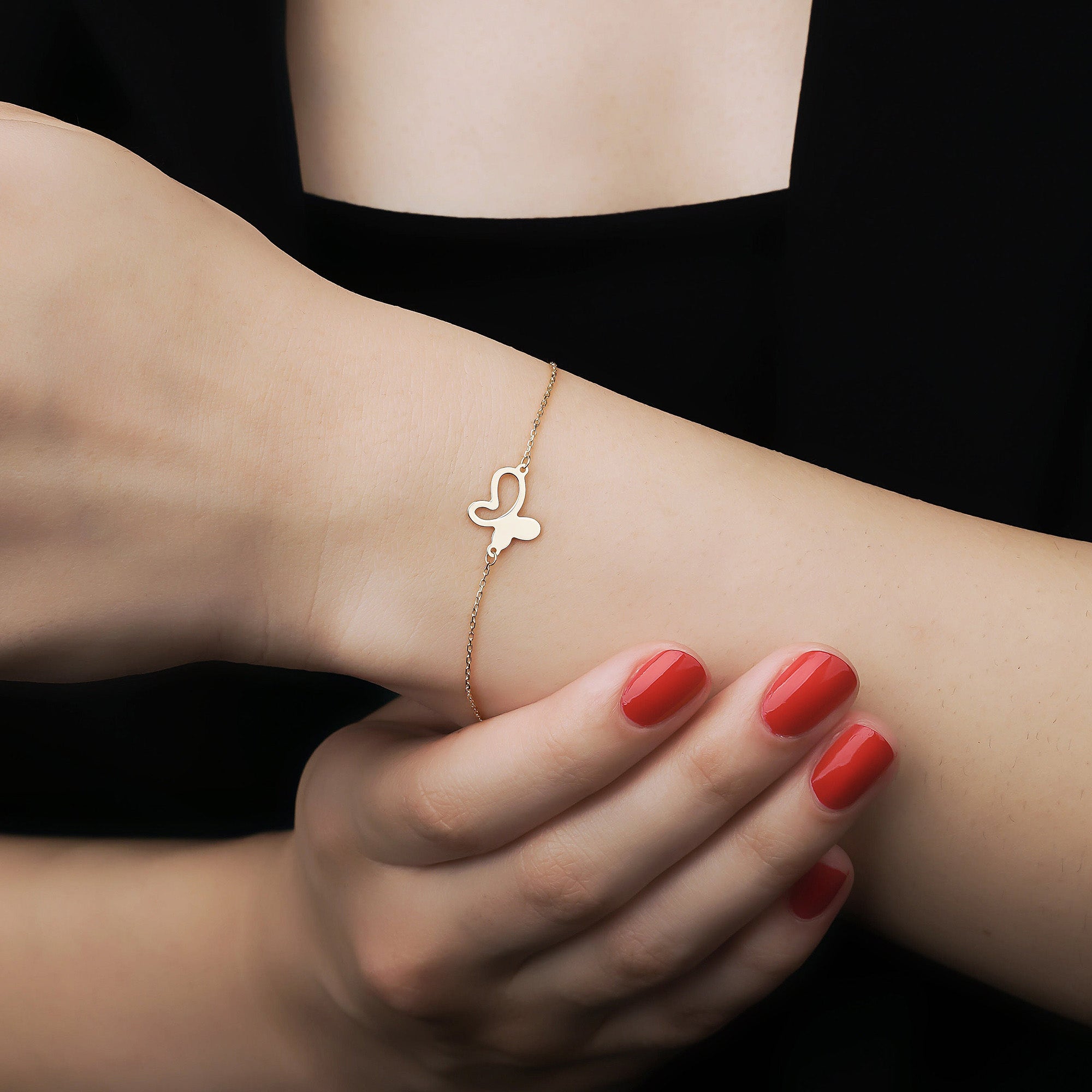 Minimal Clover Bracelet in 14K Gold