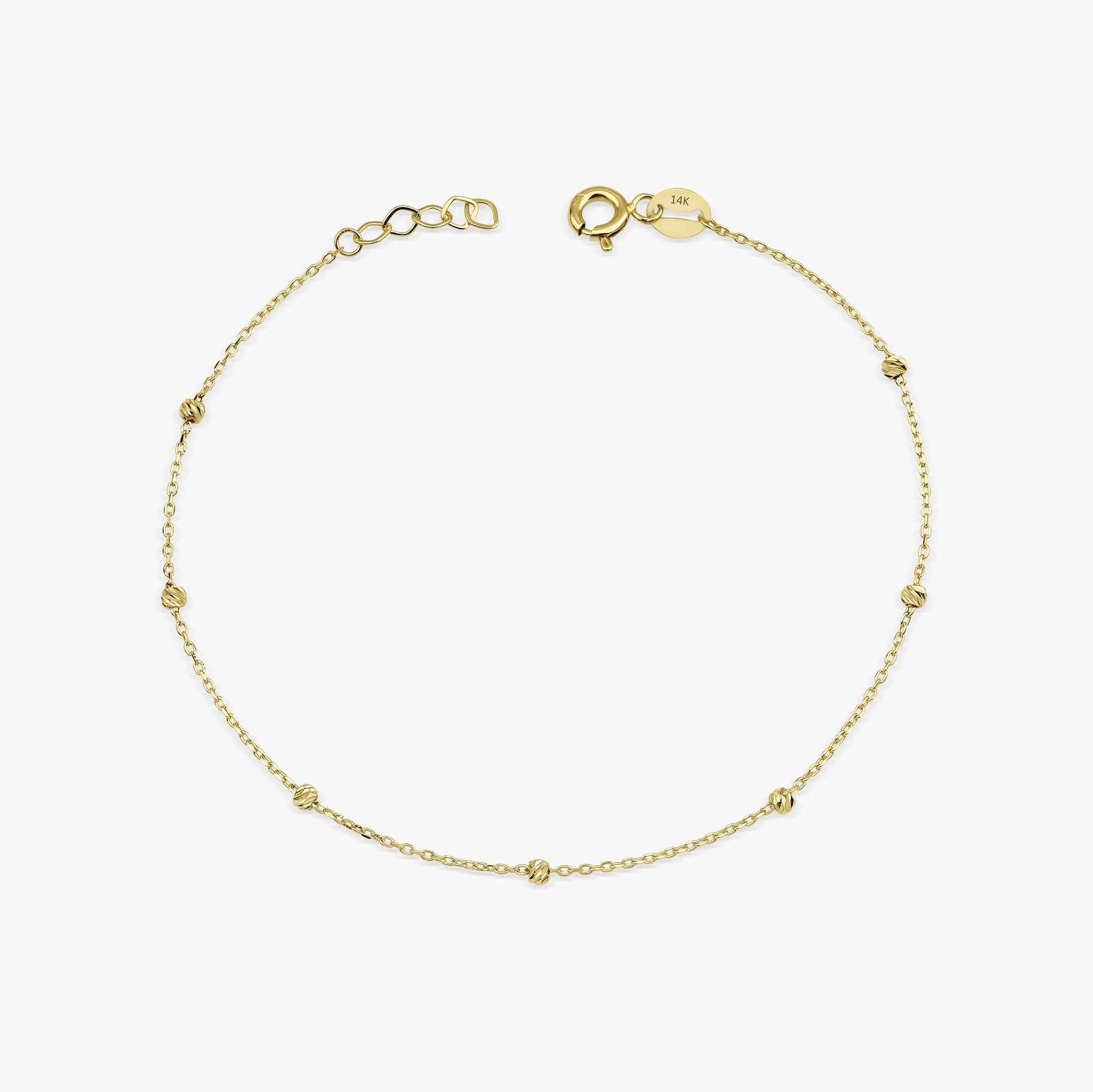 Minimal Beaded Bracelet in 14K Gold