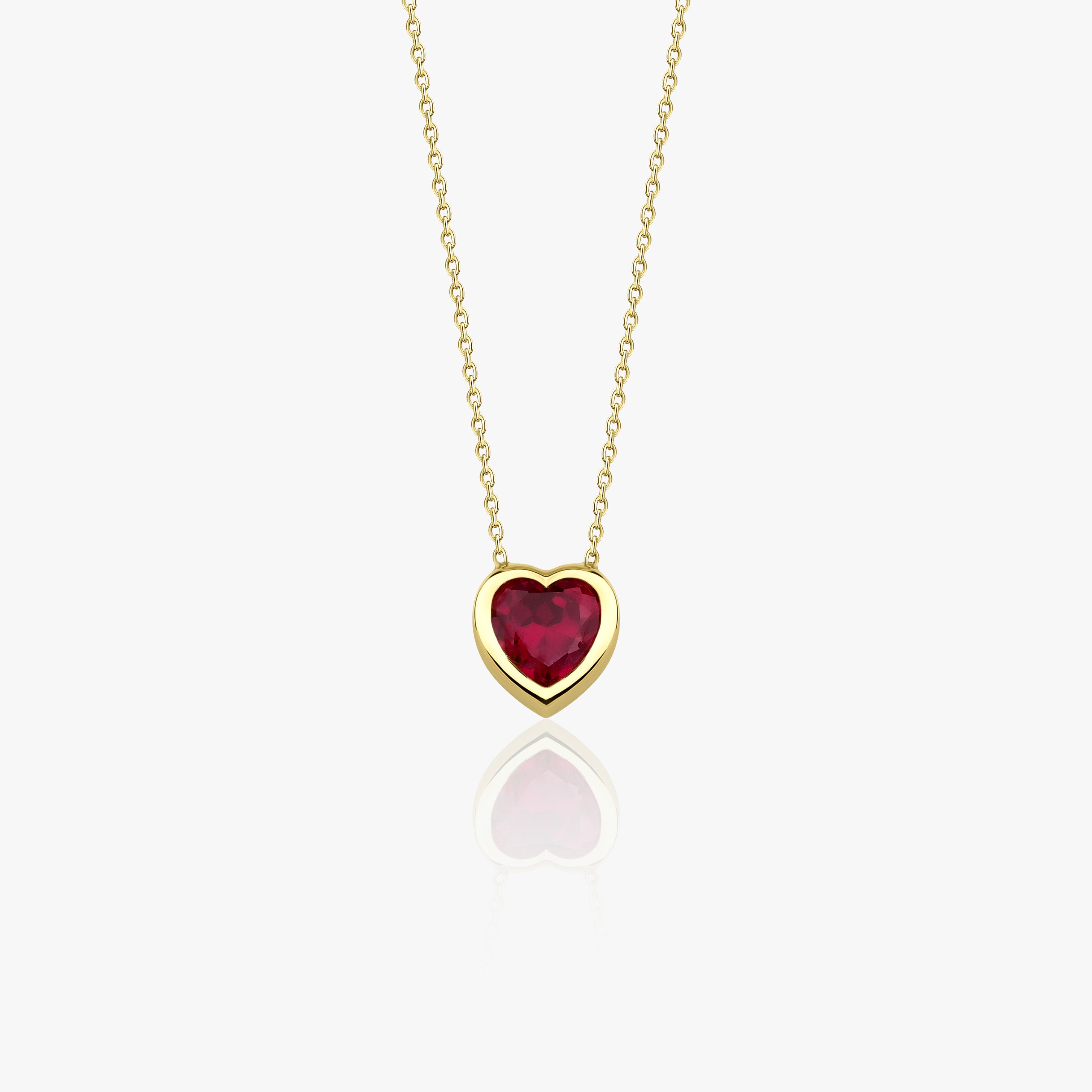 Red Gemstone Heart Necklace