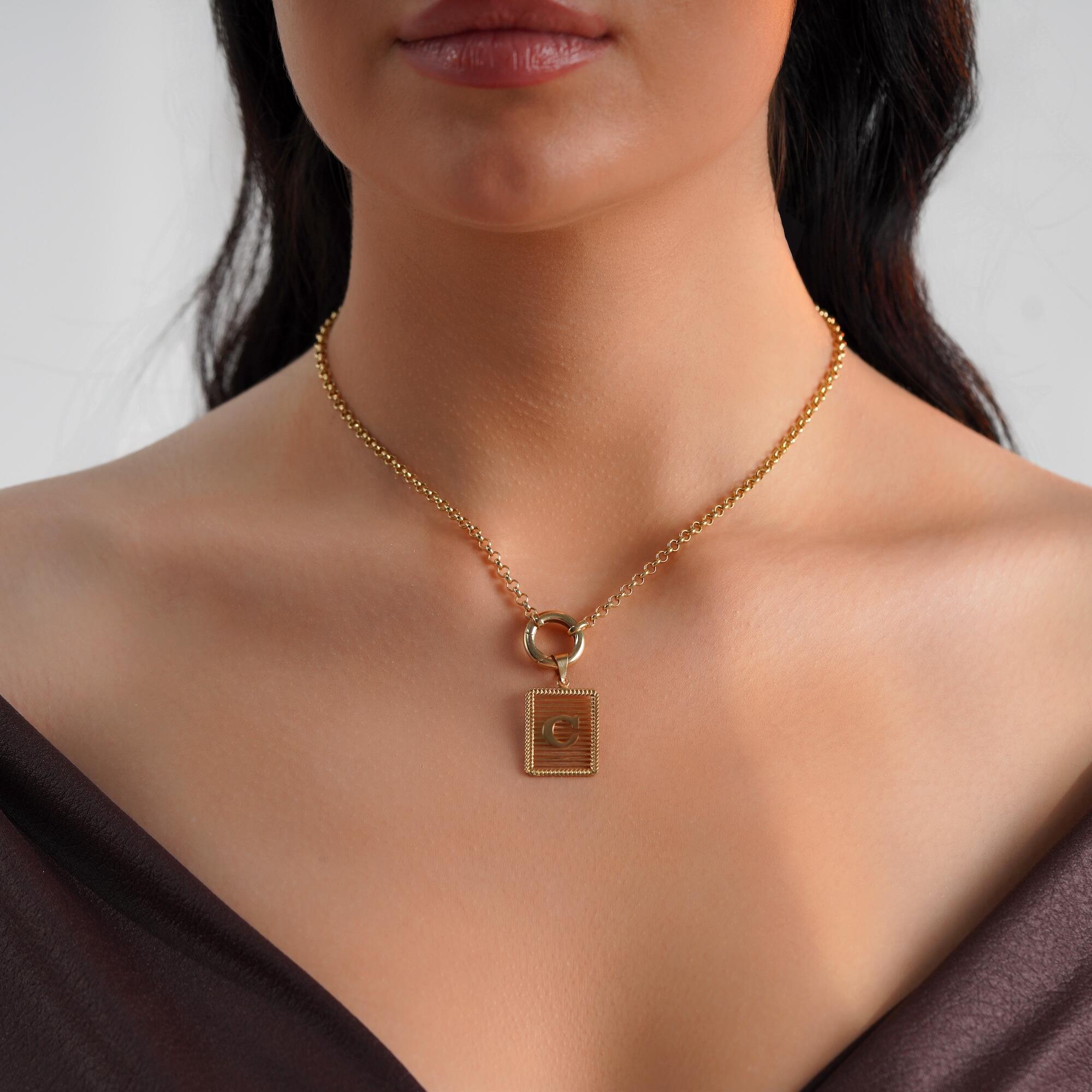 Charm Holder Necklace in 14K Gold